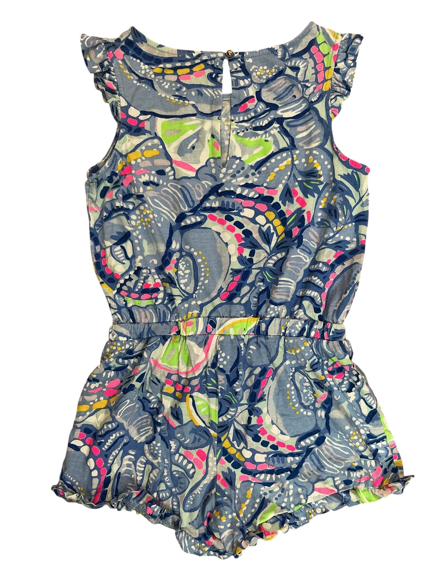 Lilly Pulitzer Kids Girls Little Azel Romper Get Trunky - Size L 8-10
