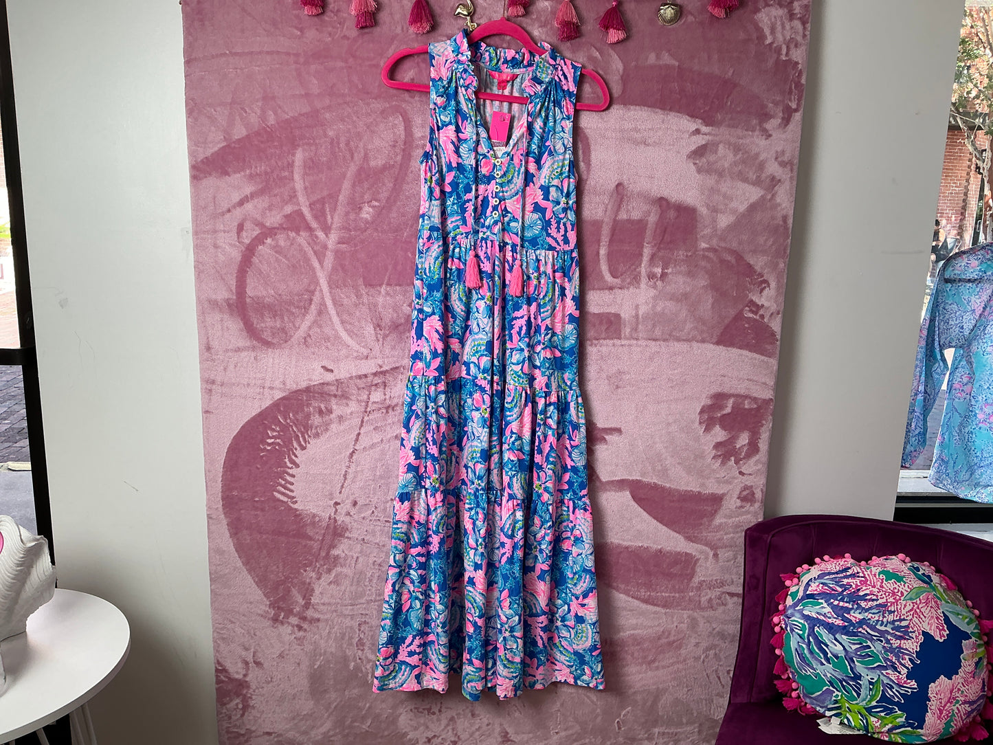Lilly Pulitzer Maxi Dress NWT - Malone Maxi Dress - Blue Tang - Sitting Seaside - Size XXS