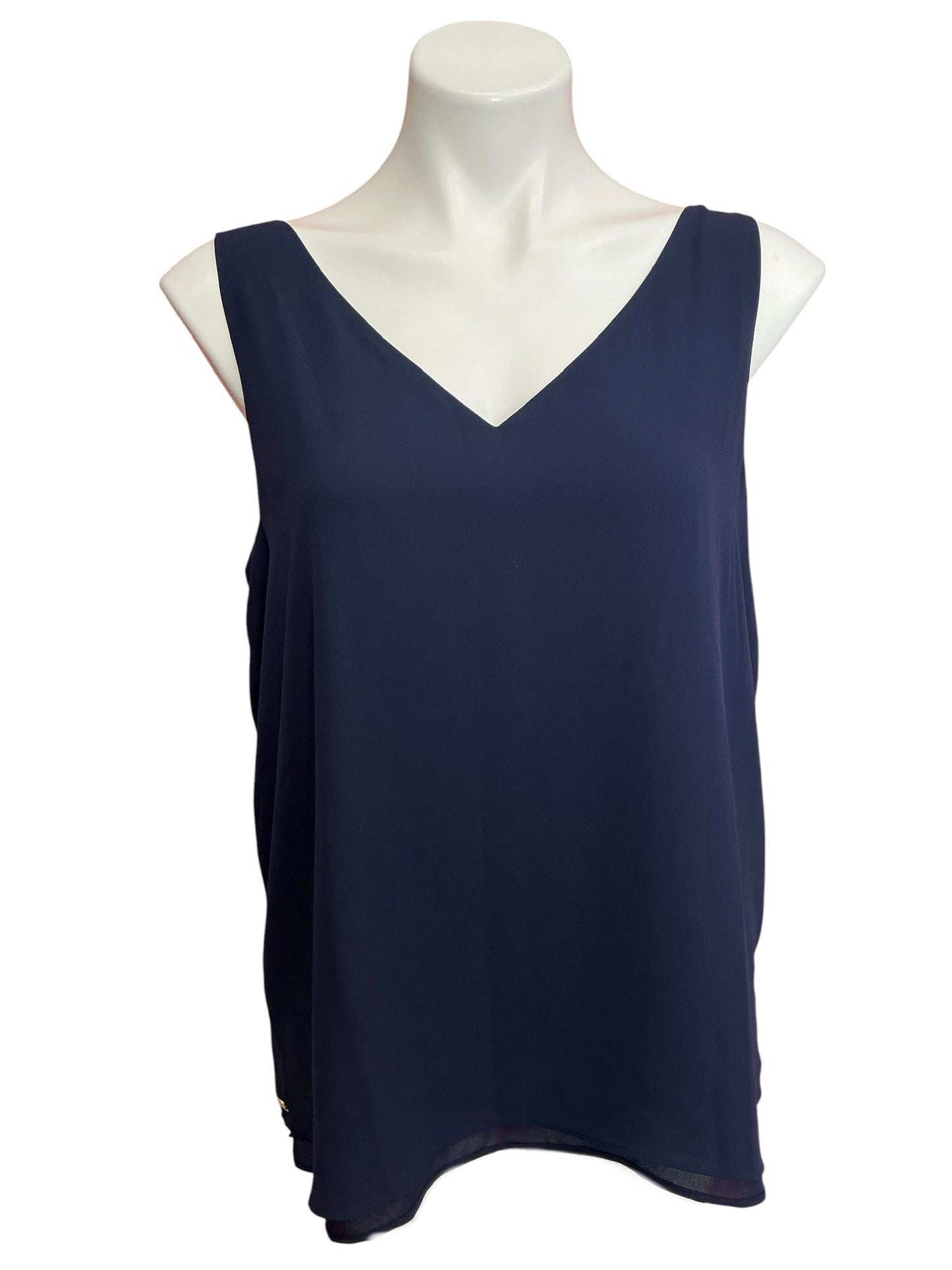 Lilly Pulitzer Florin Reversible V Neck Tank Top True Navy - Size L
