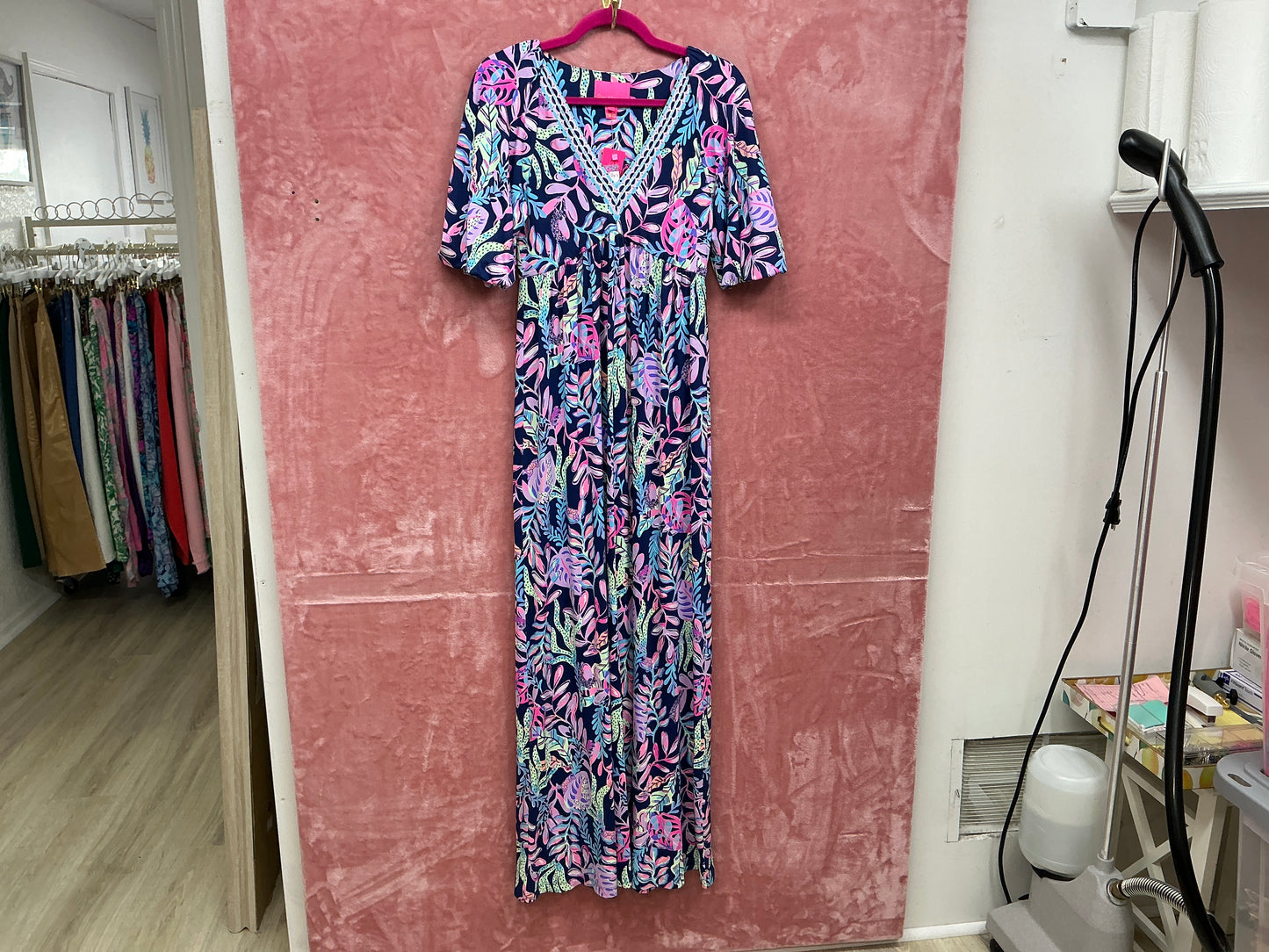 Lilly Pulitzer Manuela Maxie Dress NWT, Oyster Bay Navy Size S