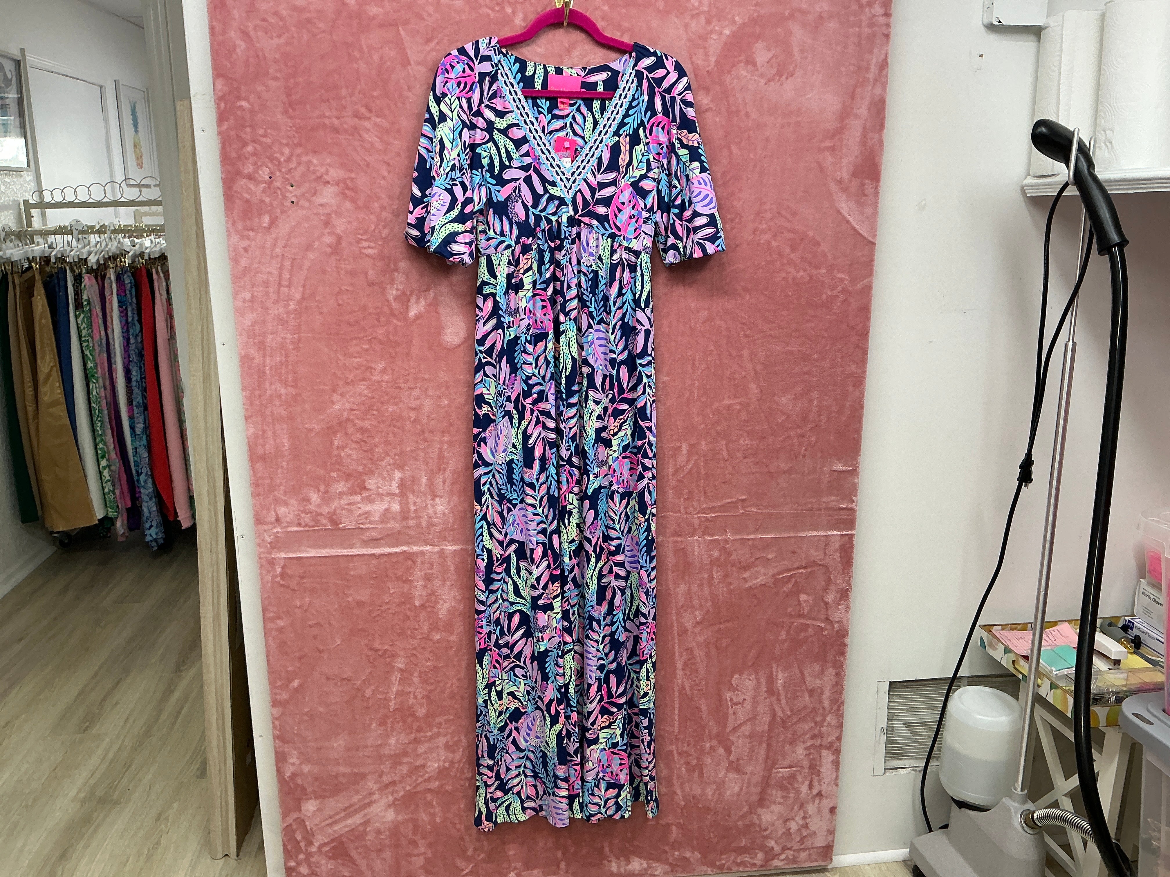 Lilly Pulitzer Manuela Maxie Dress NWT, Oyster Bay Navy Size S