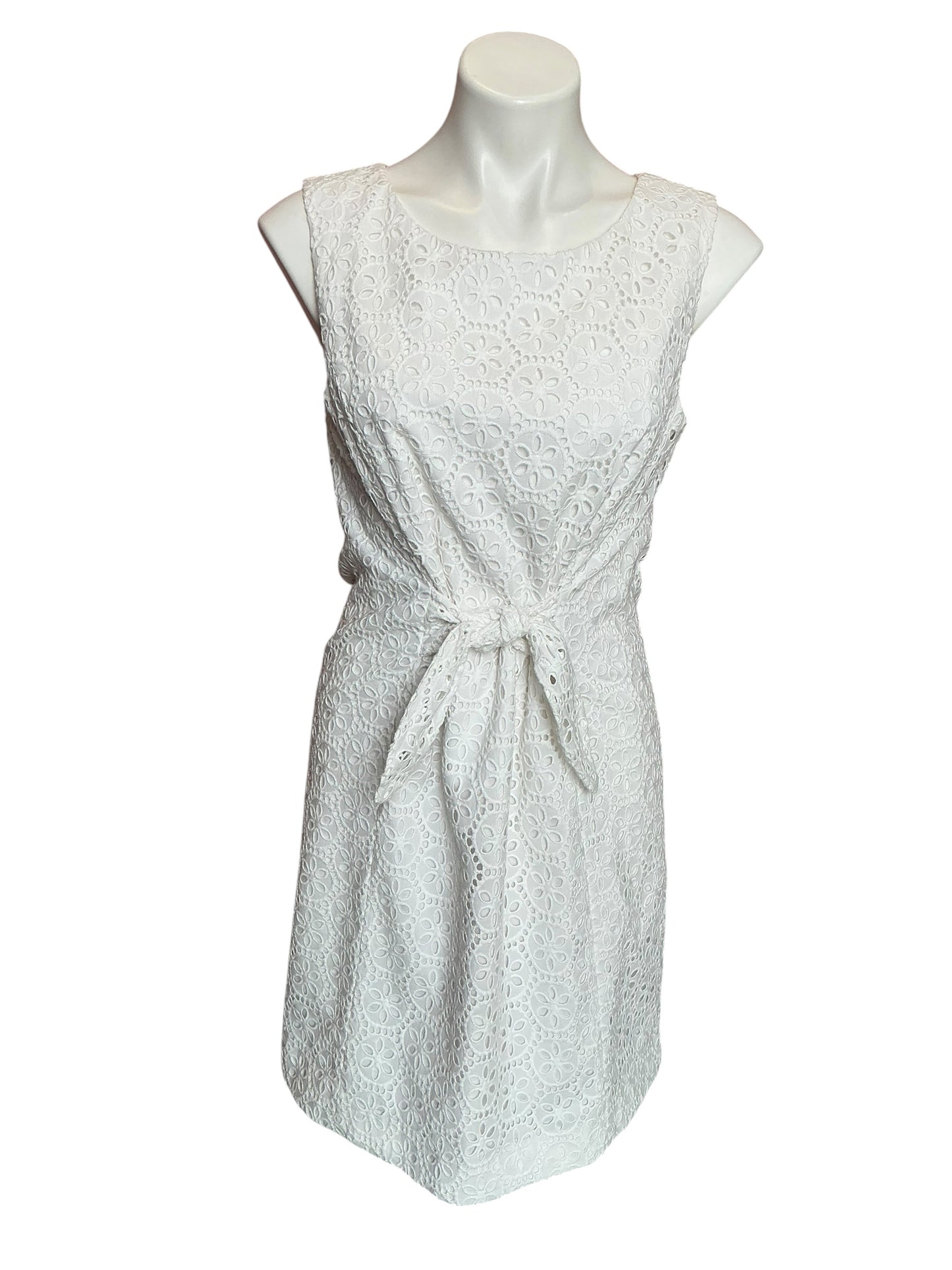 Lilly Pulitzer Clarise Eyelet Sheath Sundress Resort White Petite Sand Dollar Eyelet - Size 10