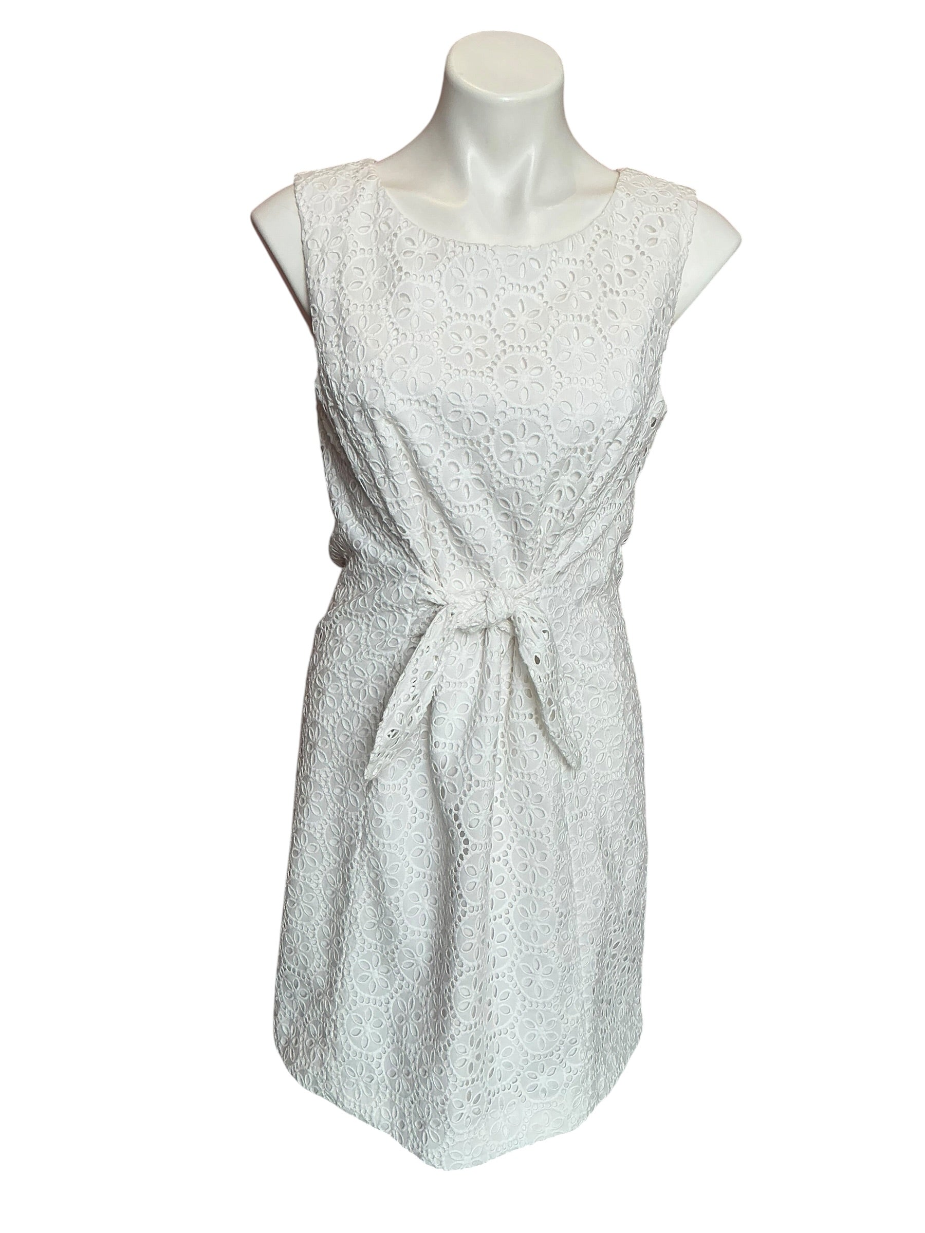 Lilly Pulitzer Clarise Eyelet Sheath Sundress Resort White Petite Sand Dollar Eyelet - Size 10