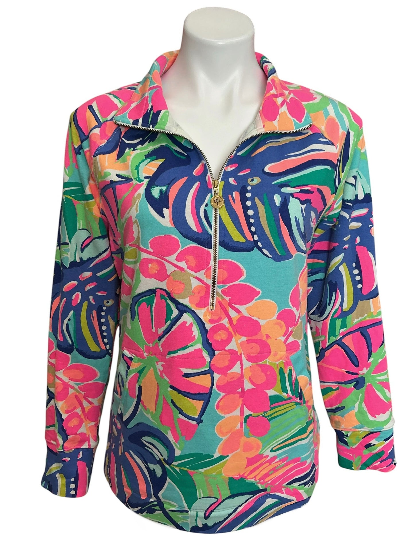 Lilly Pulitzer Skipper Popover Top Exotic Garden - Size M