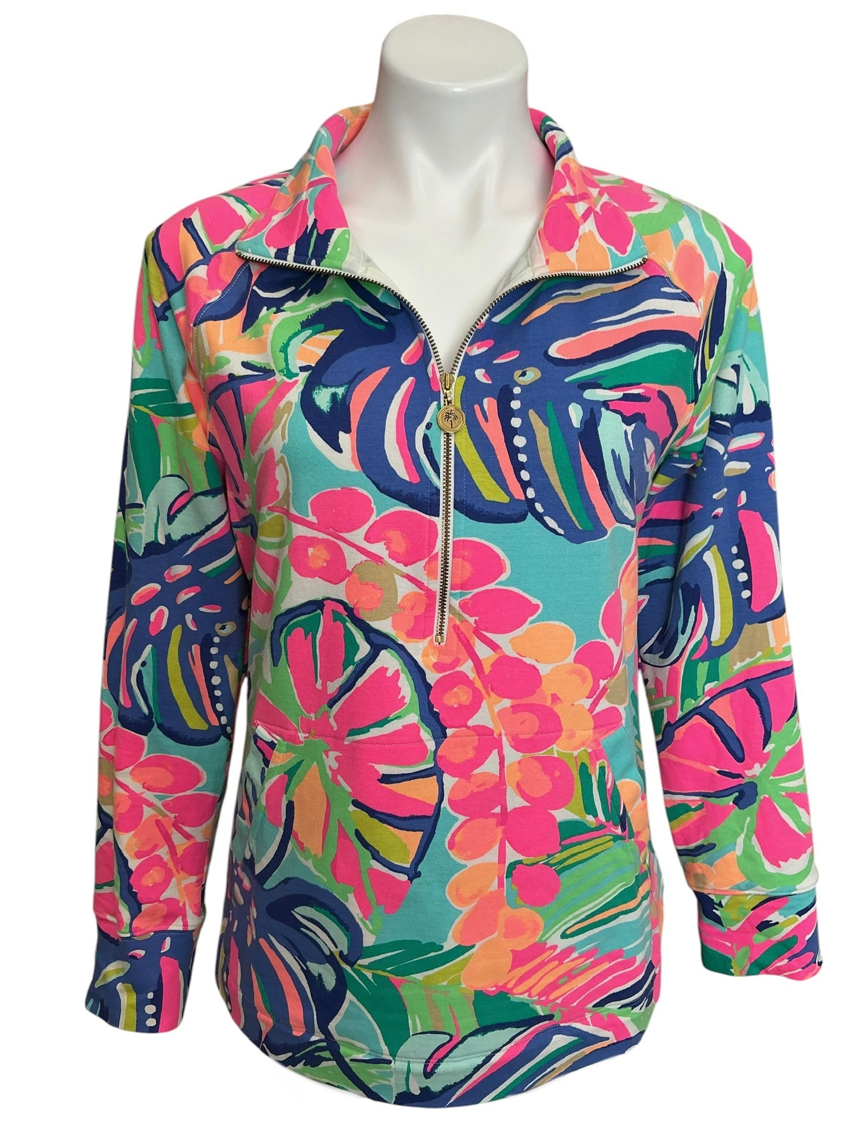Lilly Pulitzer Skipper Popover Top Exotic Garden - Size M