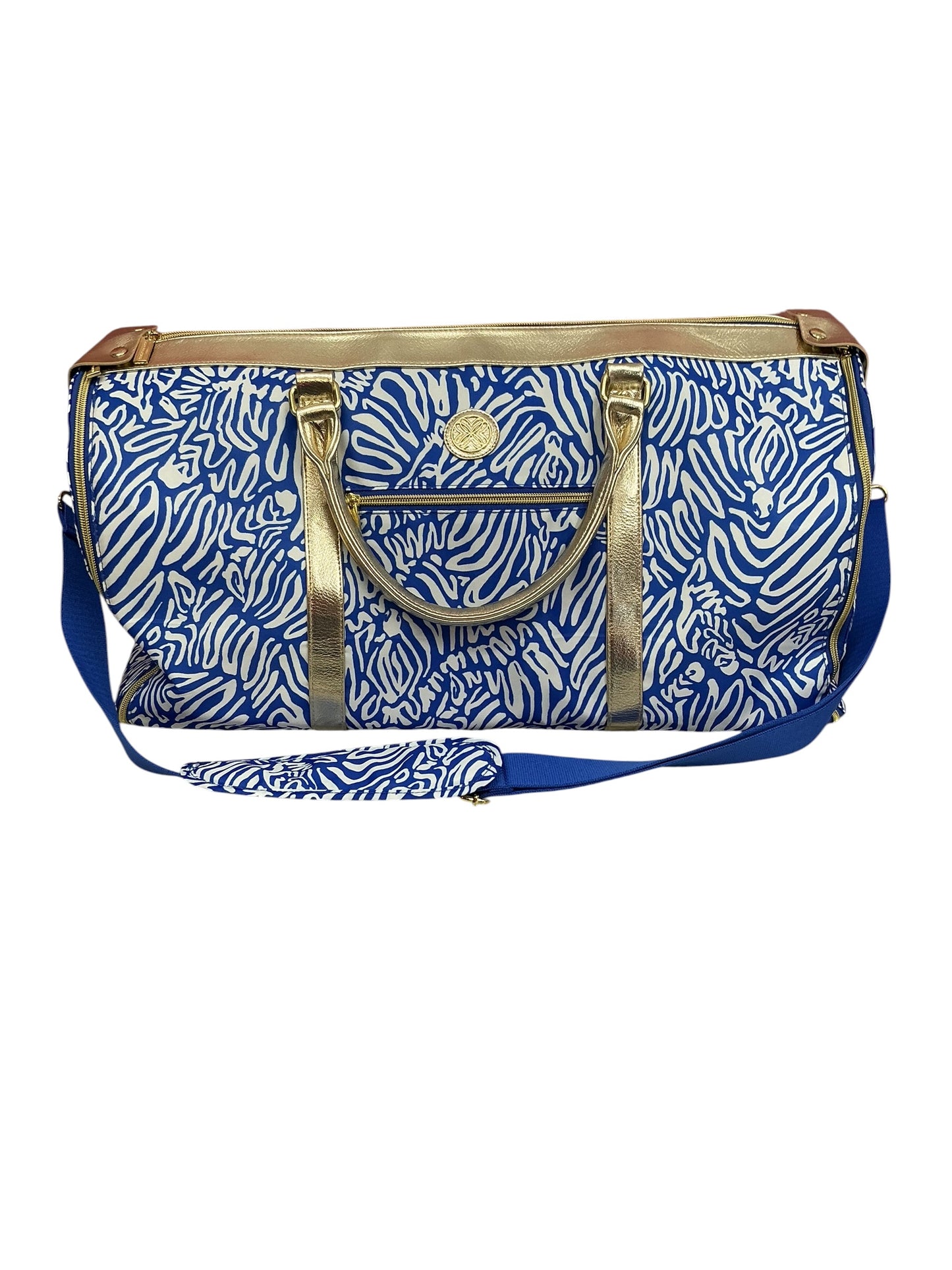 Lilly Pulitzer Convertible Weekender Garment Duffle Bag Martinique Blue Zee Bebe