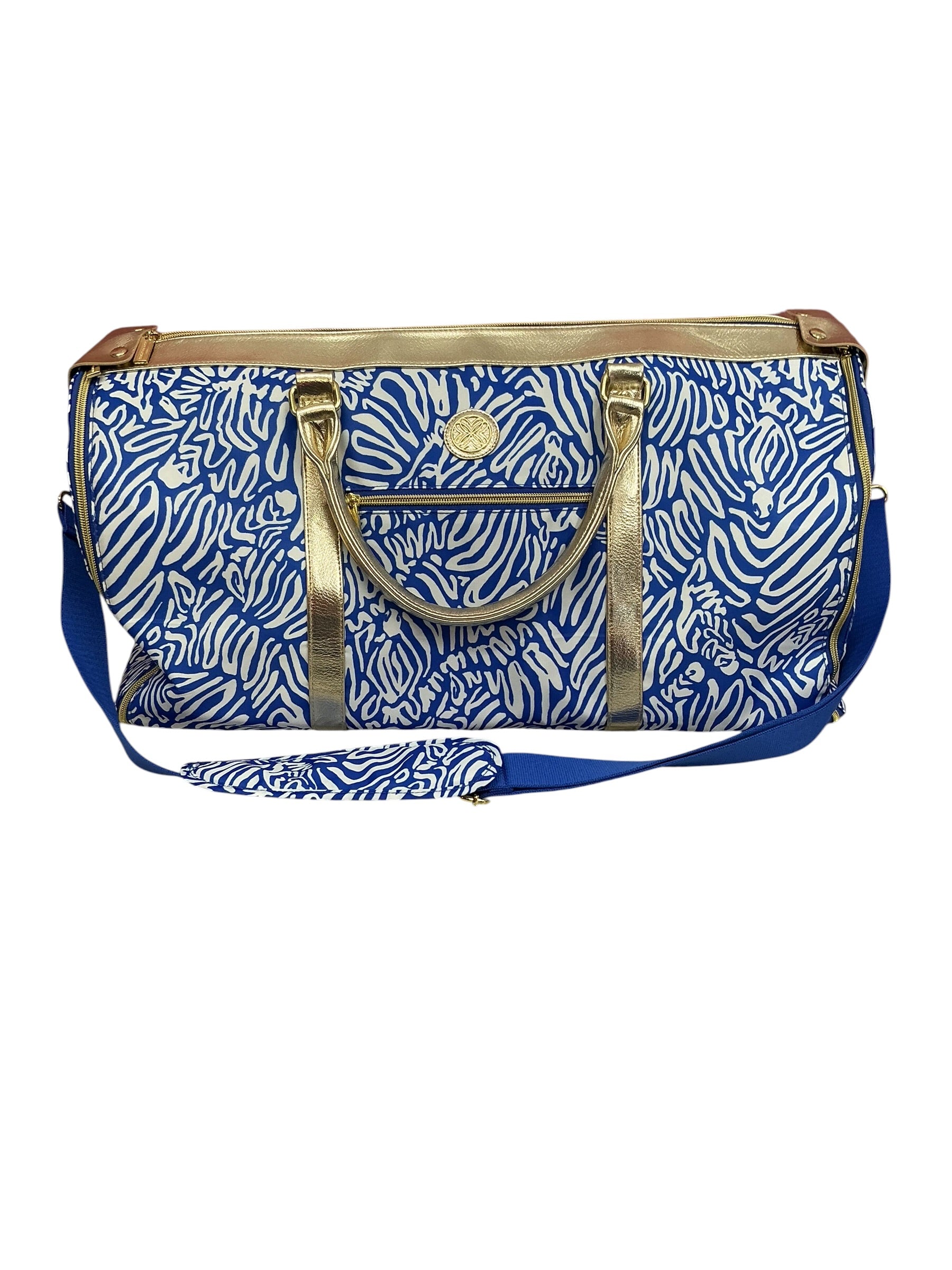 Lilly Pulitzer Convertible Weekender Garment Duffle Bag Martinique Blue Zee Bebe