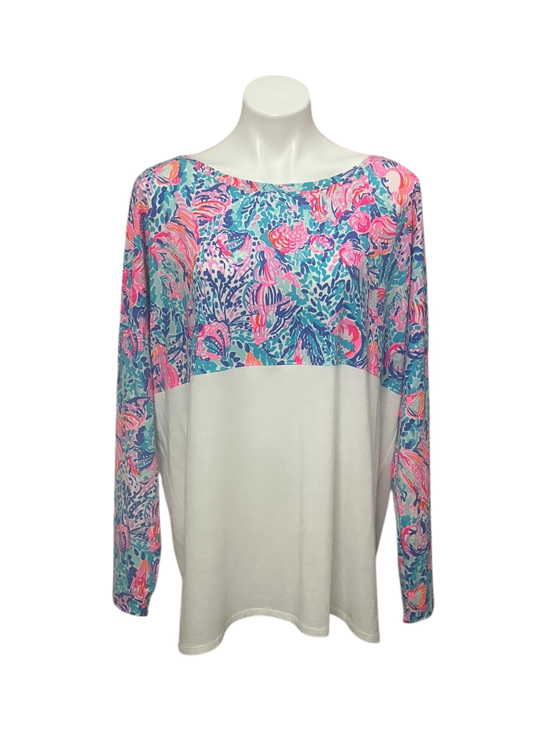 Lilly Pulitzer Finn Long Sleeve Tee Multi Treasure Trove - Size XXL