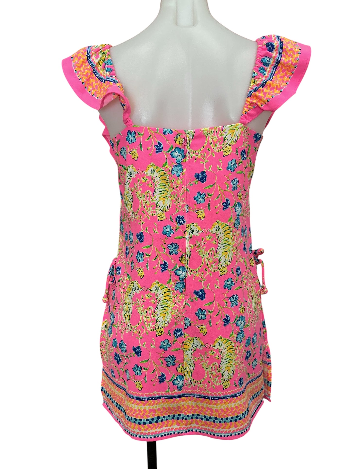 Lilly Pulitzer Zoya Romper Prosecco Pink Tigress Garden Engineered - Size 4