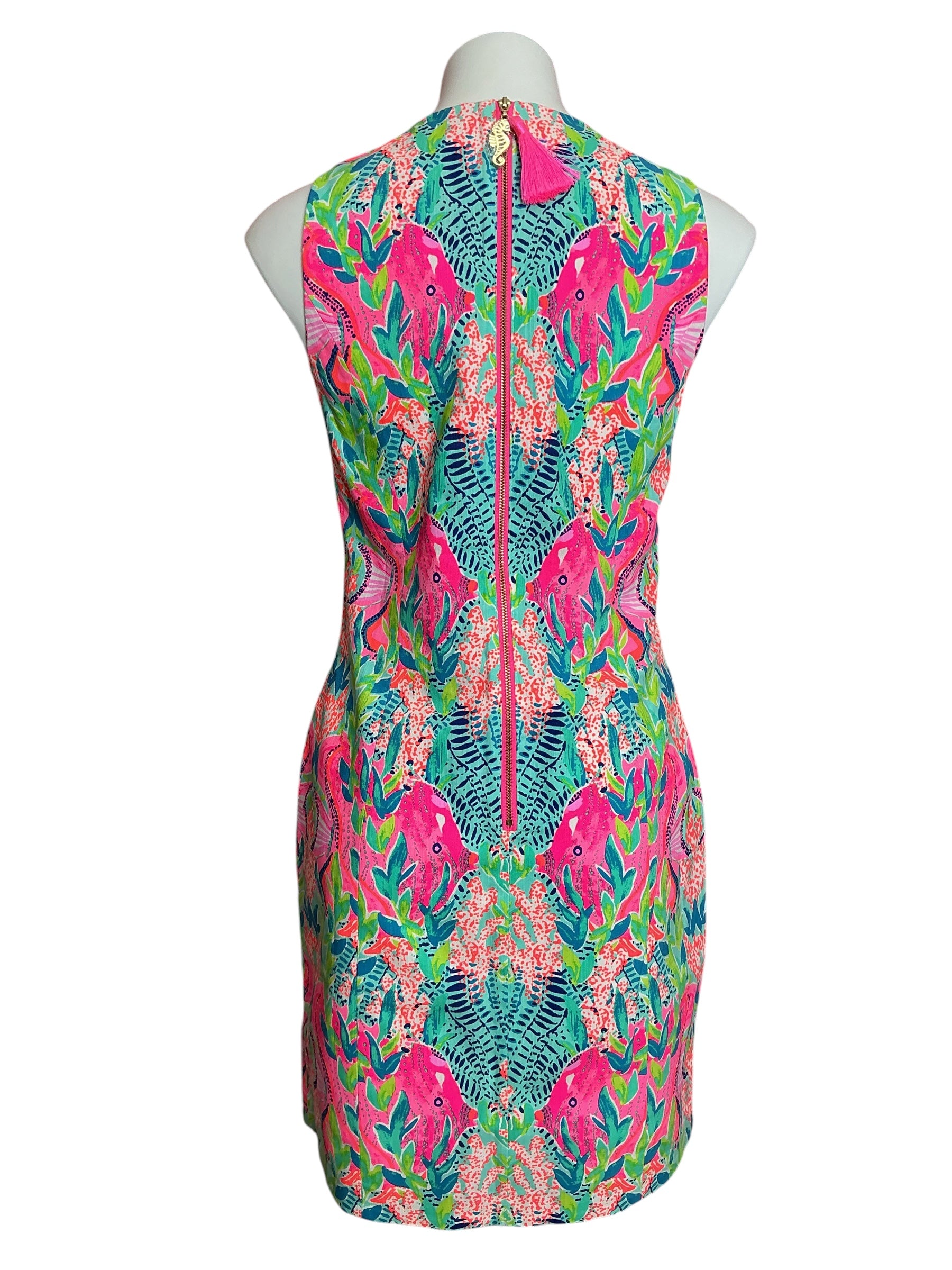 Lilly Pulitzer Mila Shift Dress Multi Reeflections Engineered - Size 4
