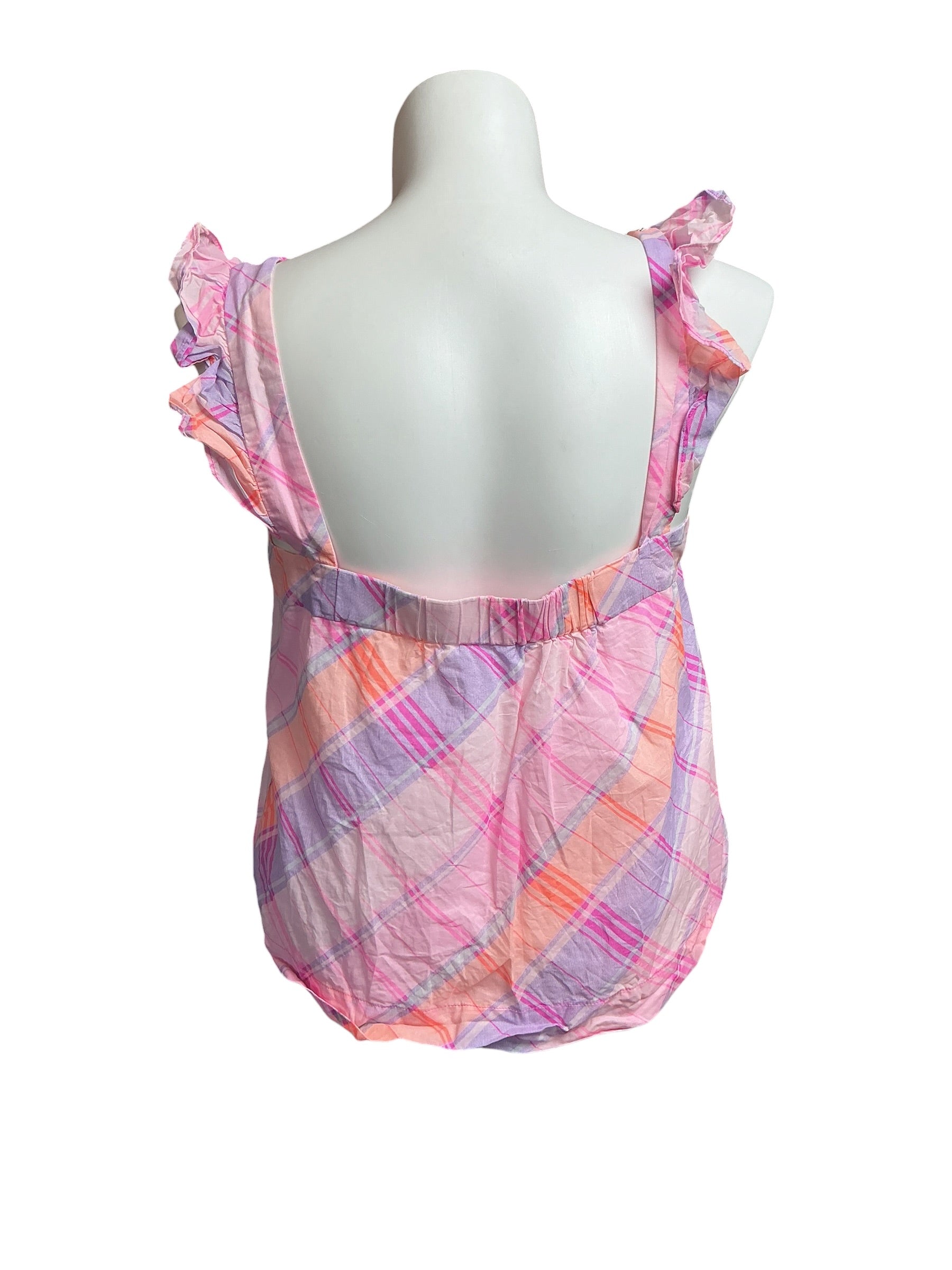Lilly Pulitzer Reyna Top - Pink Isle Madras Plaid - Size XL