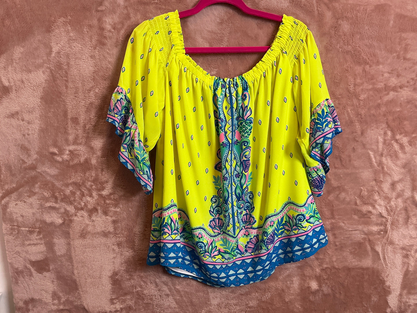 Lilly Pulitzer Top NWT - Fawna Top - Loro Green - Pineapple Rivera Engineered - Size XL