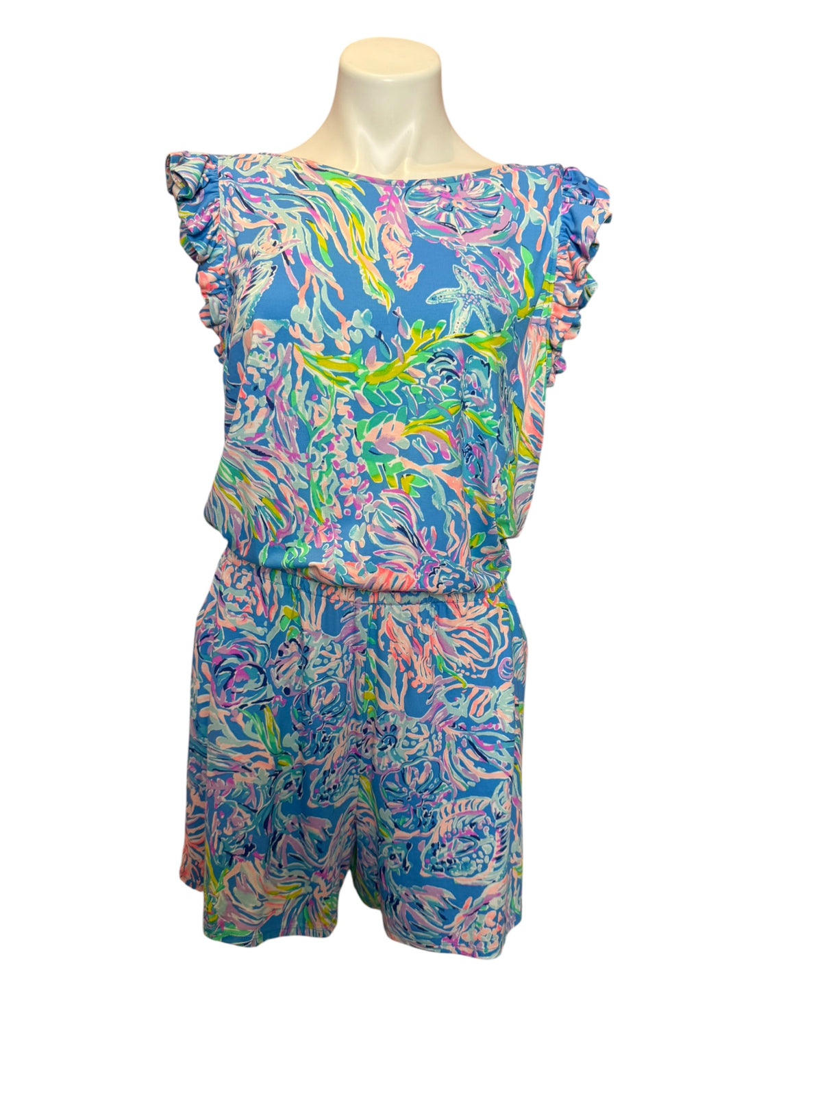 Lilly Pulitzer Patsi Romper Multi All Together Now - Size L