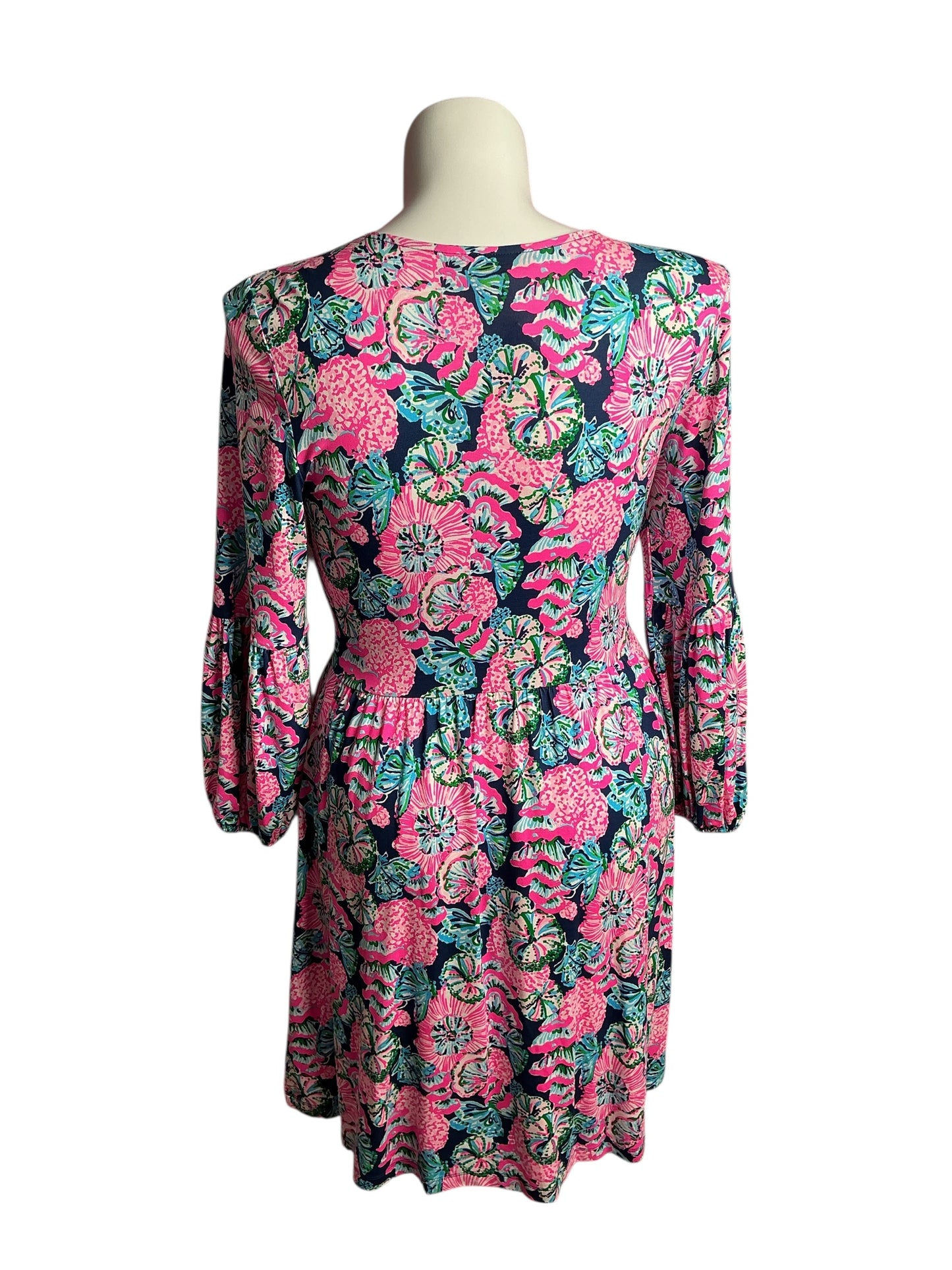 Lilly Pulitzer- Auralia Dress Oyster Bay Navy Shroom With A View Size L