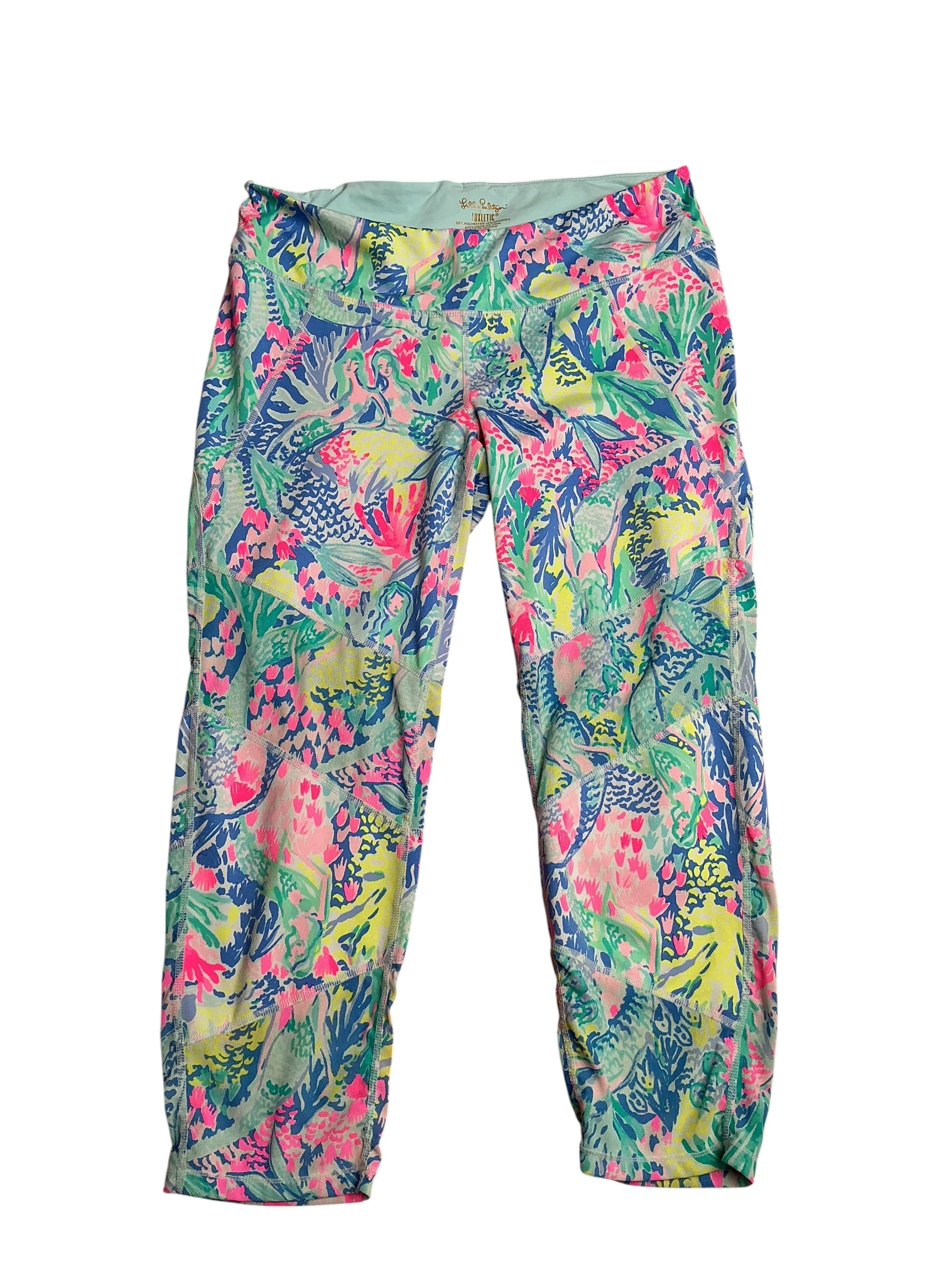 Lilly Pulitzer- Luxletic Weekender Cropped Legging Multi Mermaid’s Cove Size L