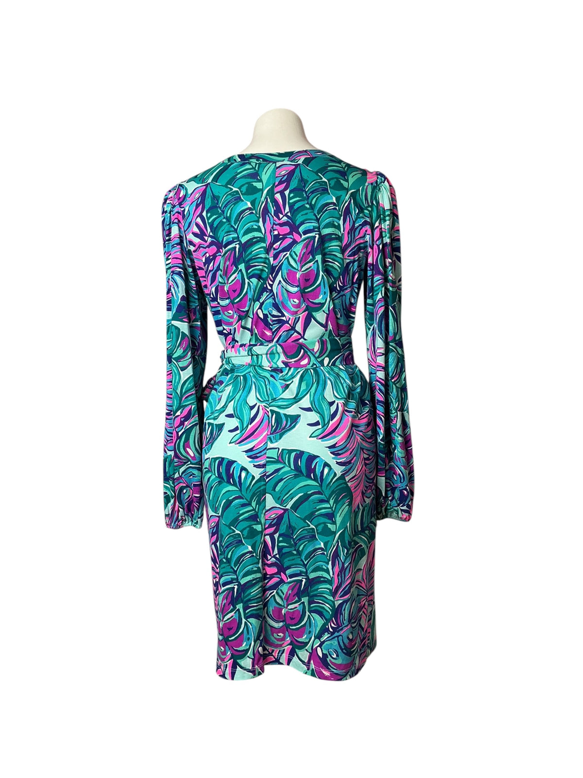 Lilly Pulitzer Bedelia Dress Seasalt Blue Don't Wanna Leaf - Size M