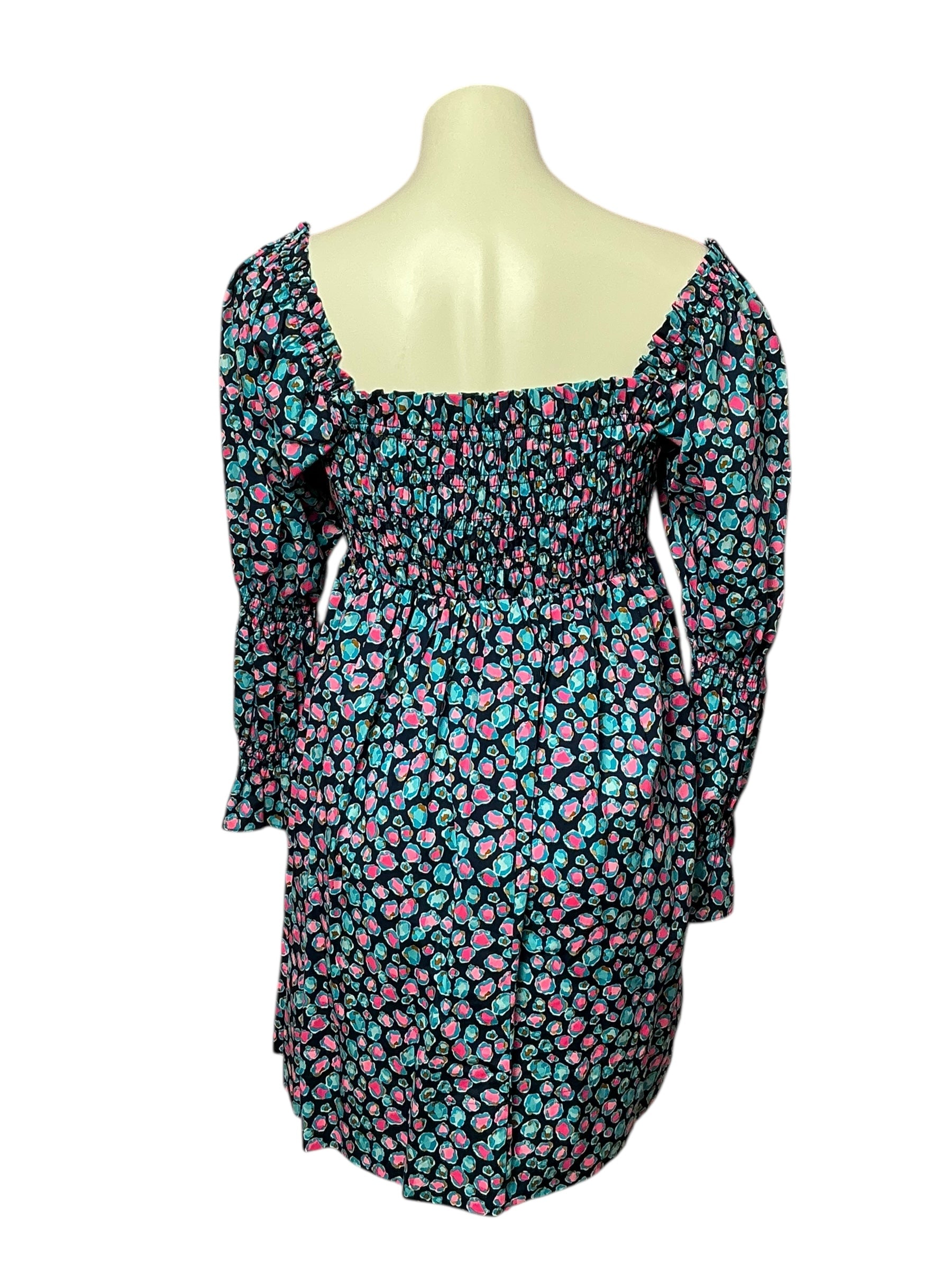 Lilly Pulitzer Beyonca Long-Sleeve Smocked Dress - Navy Spotted in the Wild - Size S