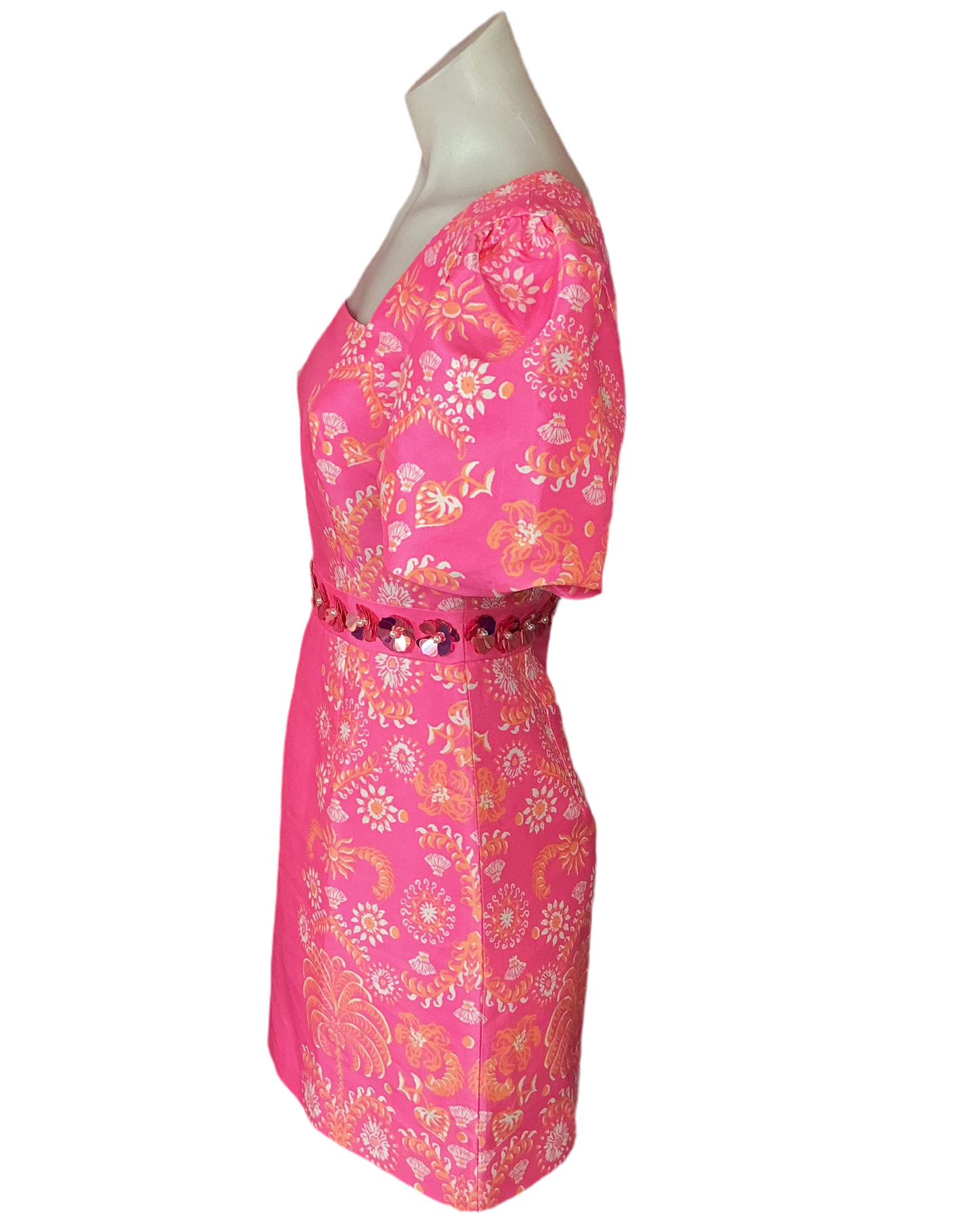 Lilly Pulitzer NWT - Cohen Skirted Romper - Sun-Kissed Pink Breezy Palm Engineered - Size 00