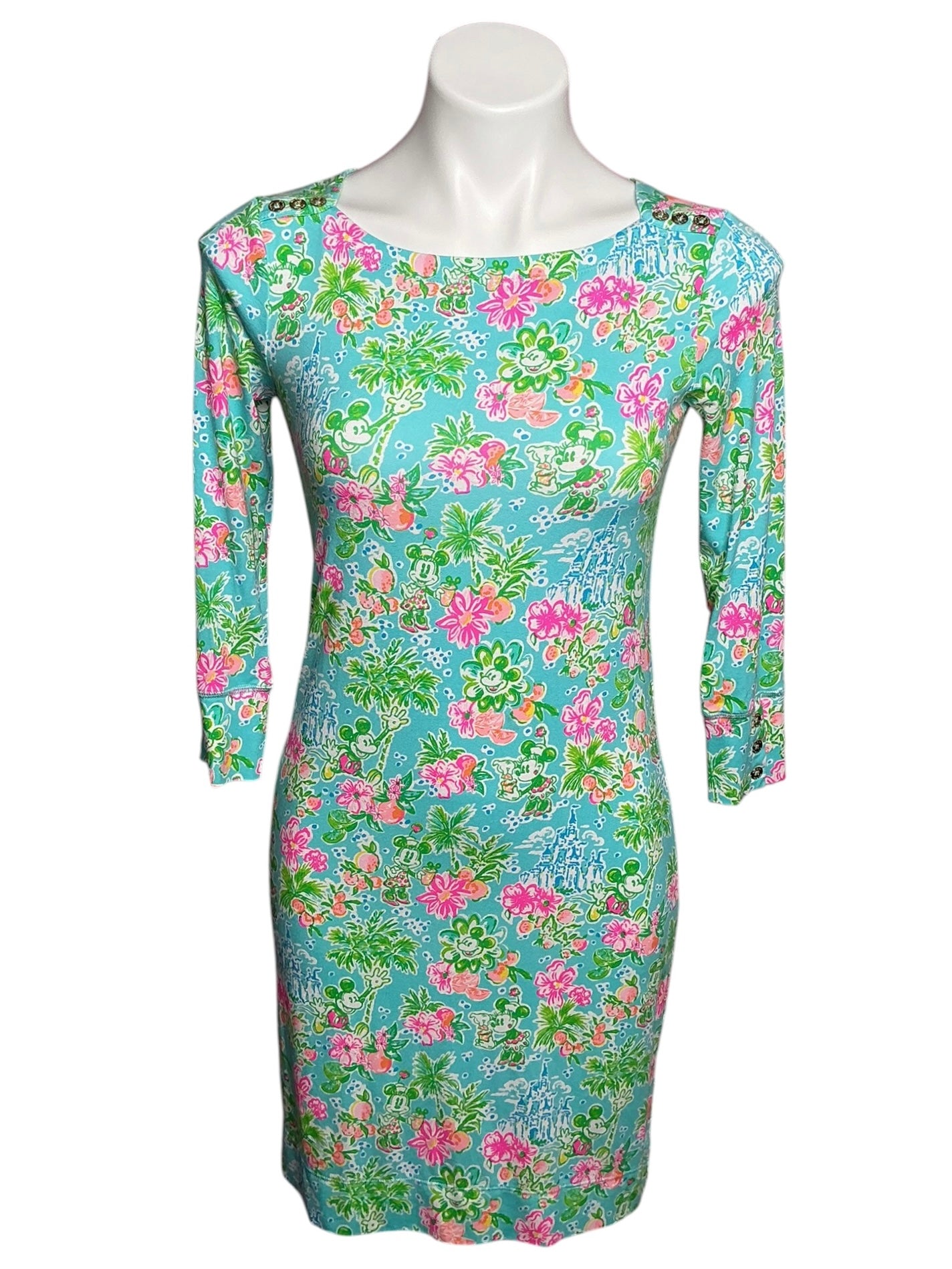 Lilly Pulitzer Sophie Dress Blue Ibiza Lilly Loves Disney - Size XS