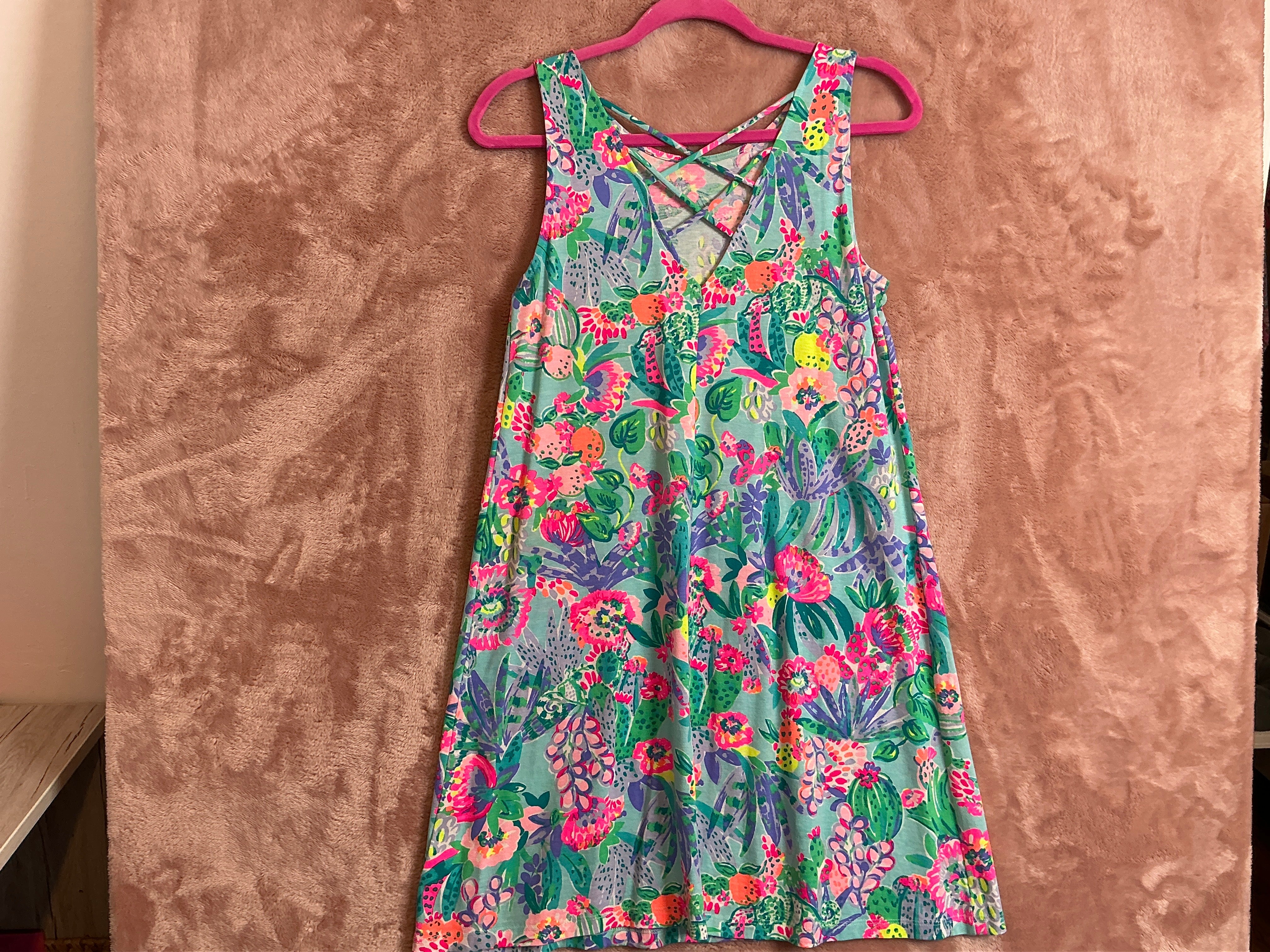 Lilly Pulitzer Kristen swing dress in a multi-colored floral and cactus print - Size XS