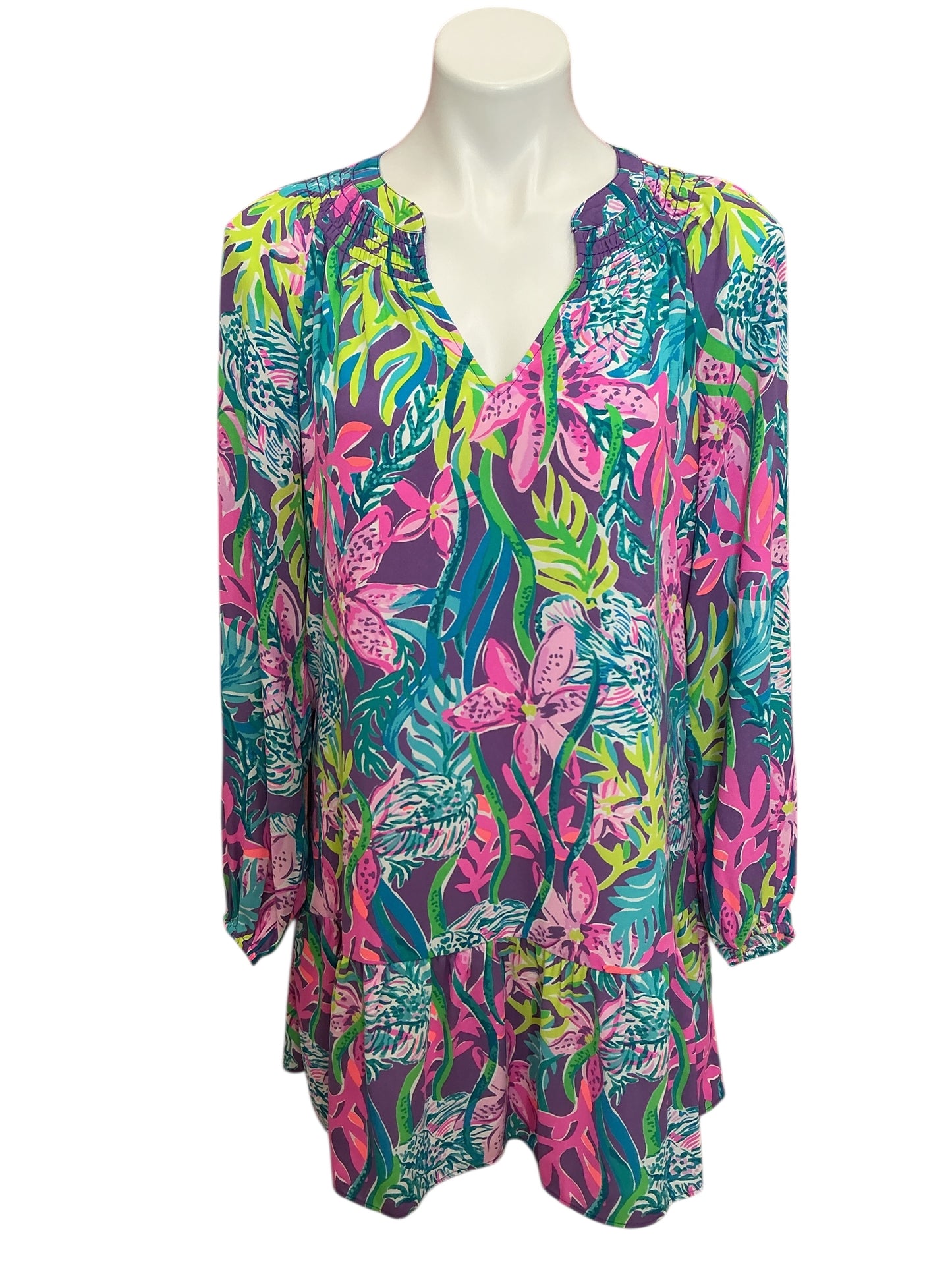 Lilly Pulitzer Lucee Dress Pigment Party Purple All The Tide - Size S
