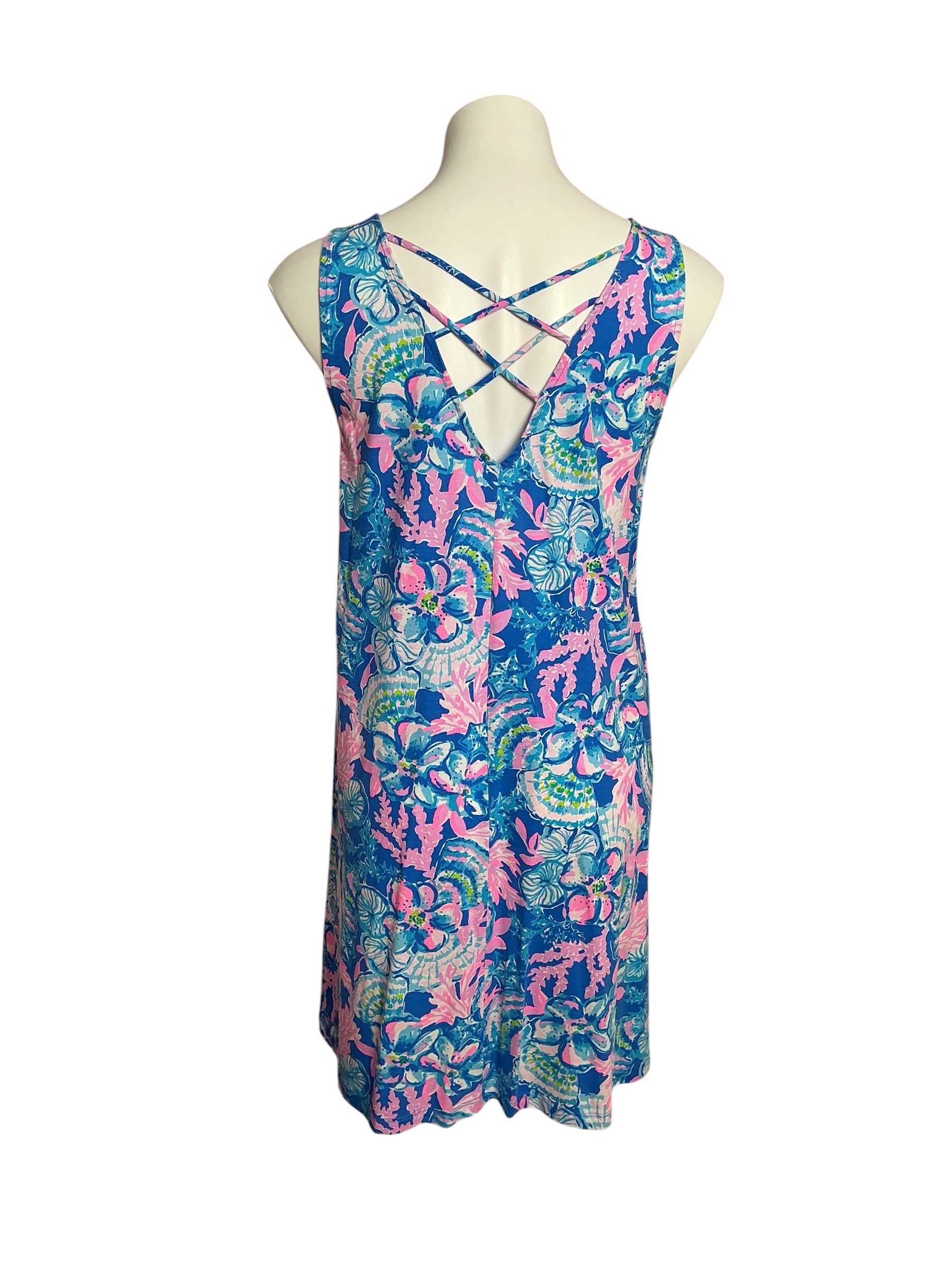 Lilly Pulitzer Kristen Swing Dress Blue Tang Sittin Seaside - Size M