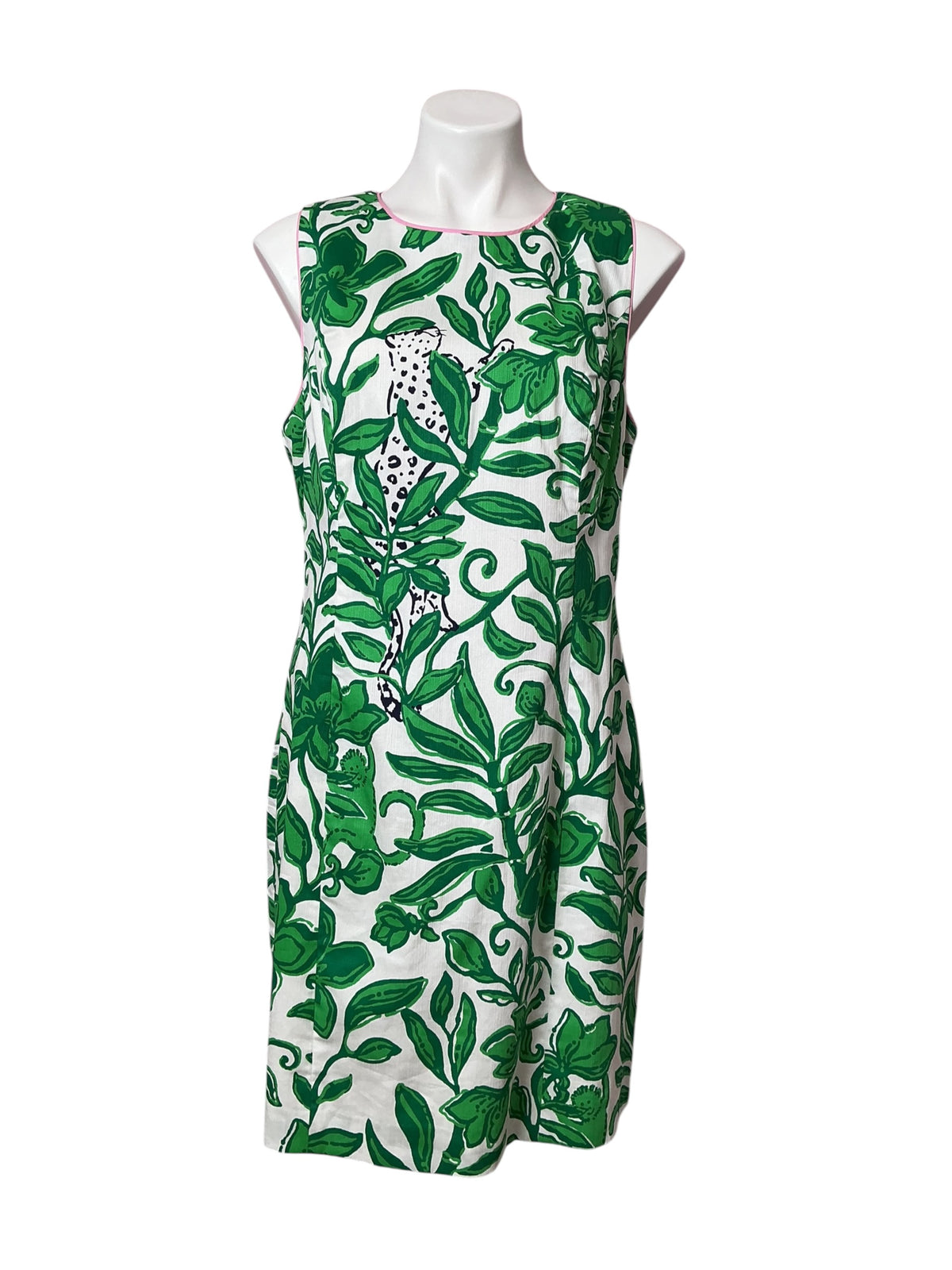Lilly Pulitzer NWT Mila Stretch Shift Dress Fiddle Leaf Green Escape Plan Engineered - Size 14