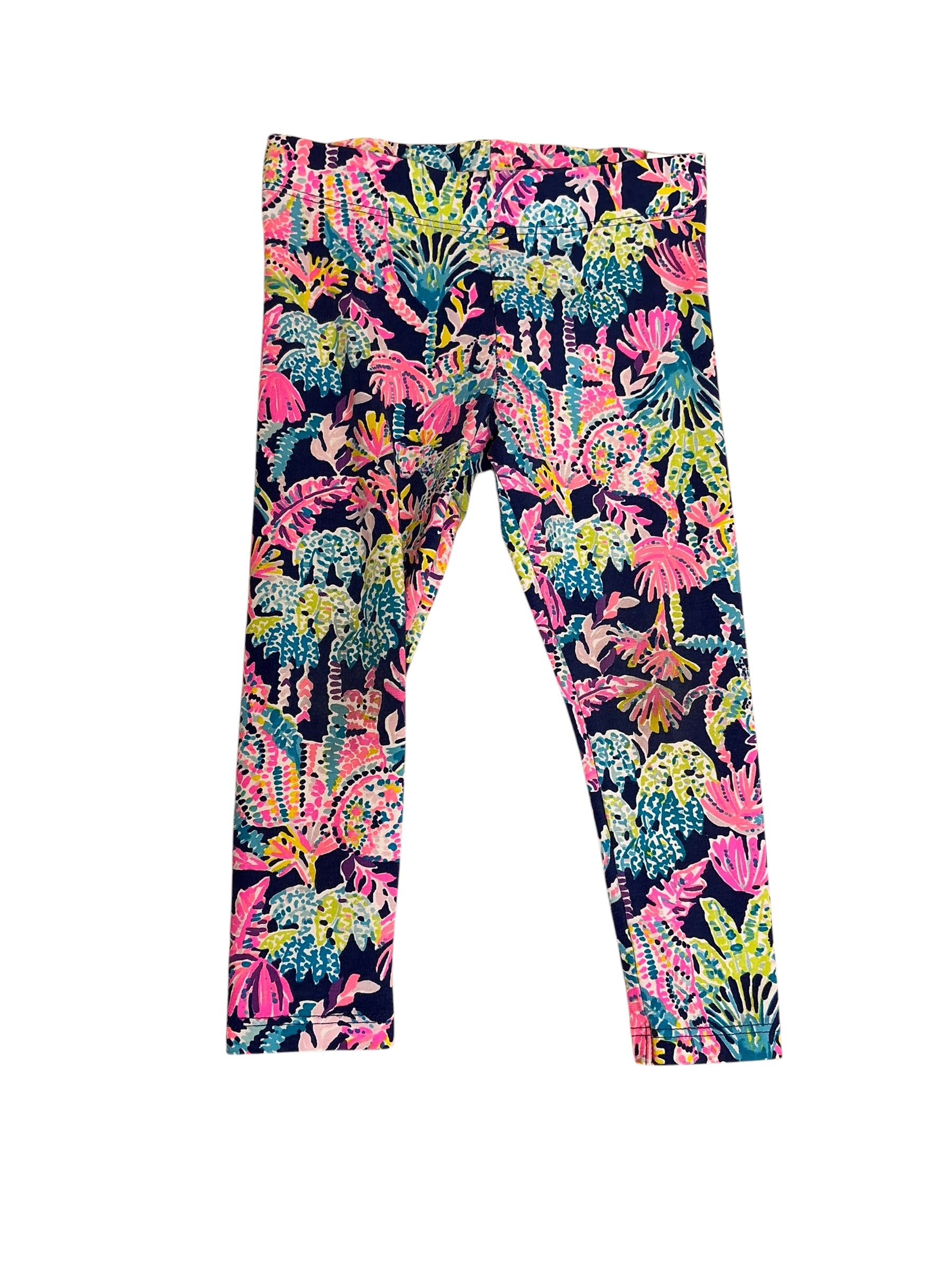Lilly Pulitzer Girls Weekender Crop Leggings Oyster Bay Navy Seen and Herd - Size XS