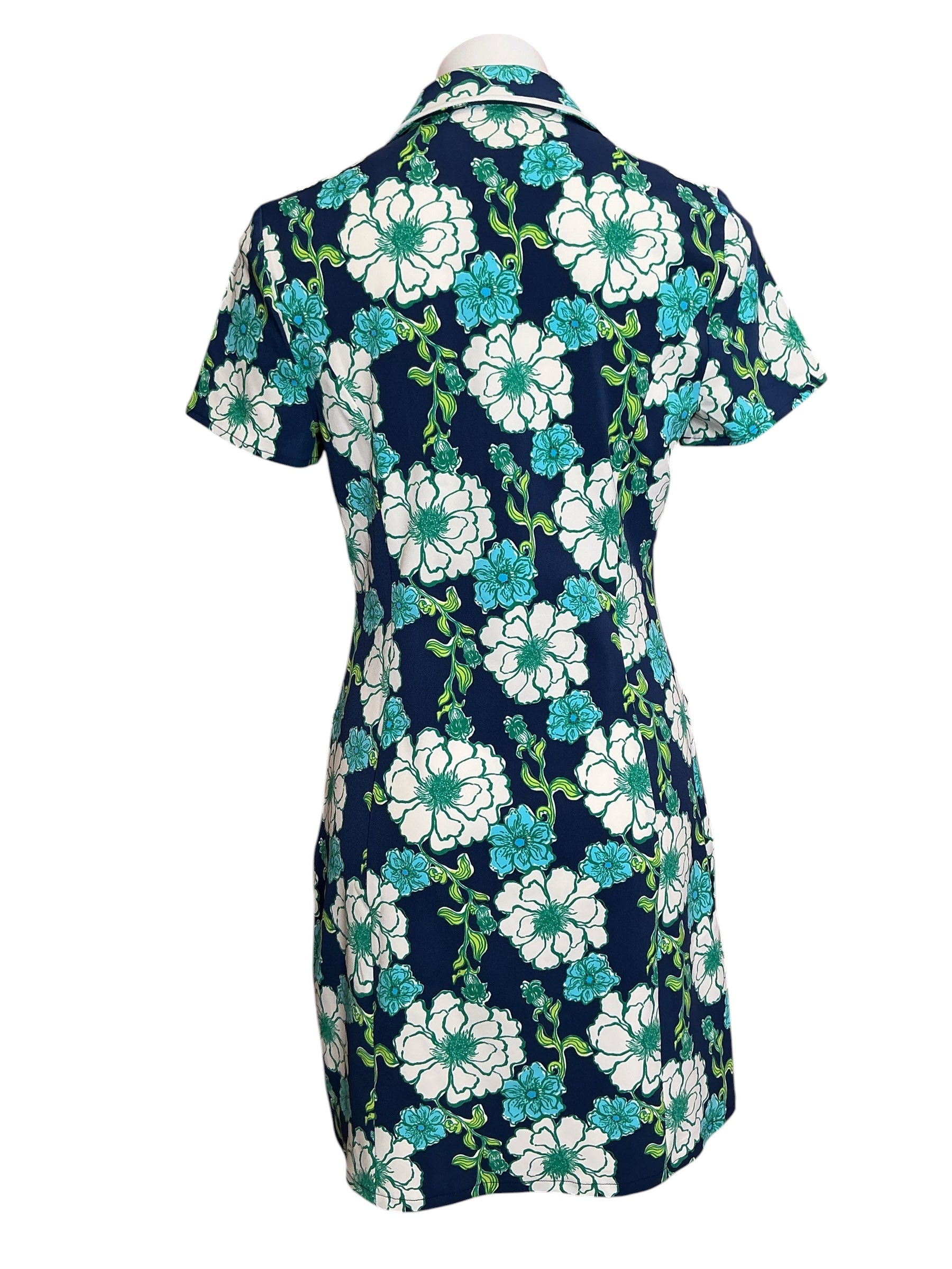 Lilly Pulitzer NWT Kathy Short Sleeve Dress UPF 50+ Low Tide Navy Go Big Golf - Size 6