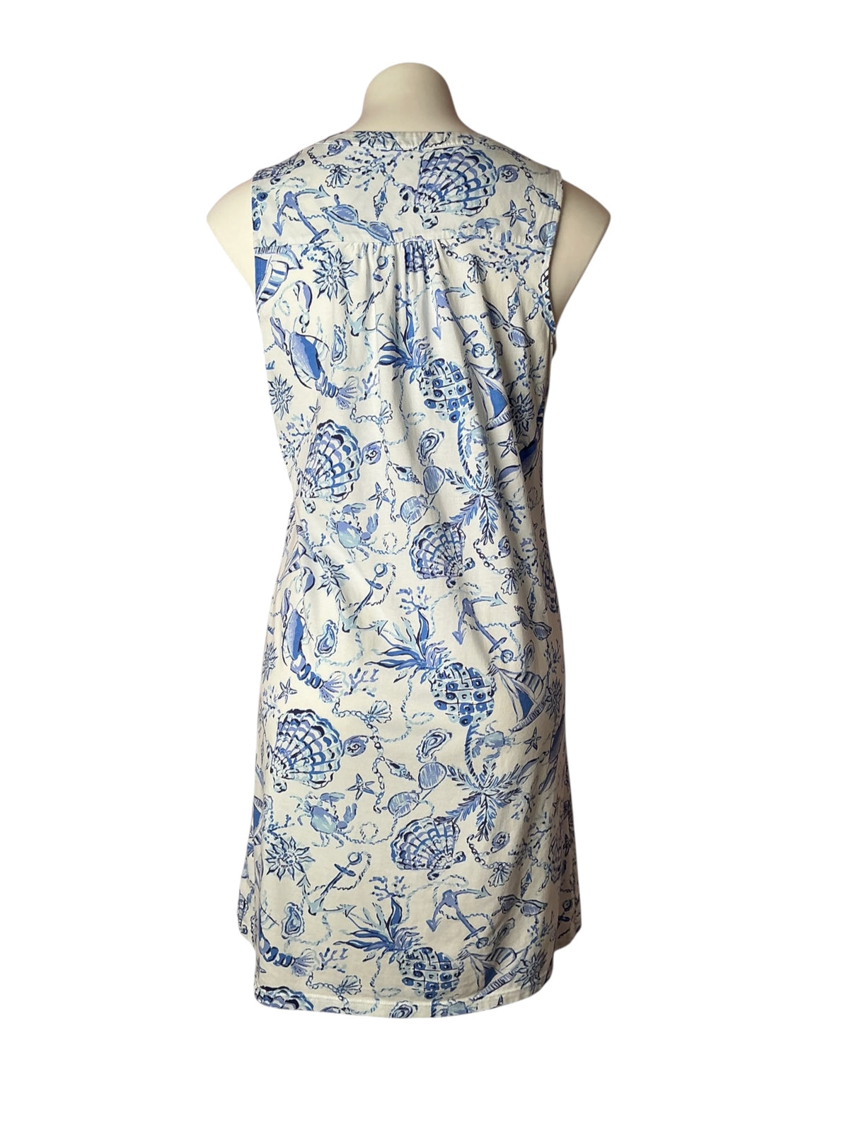 Lilly Pulitzer Dev Dress Resort White Barefoot Beachcombers - Size S