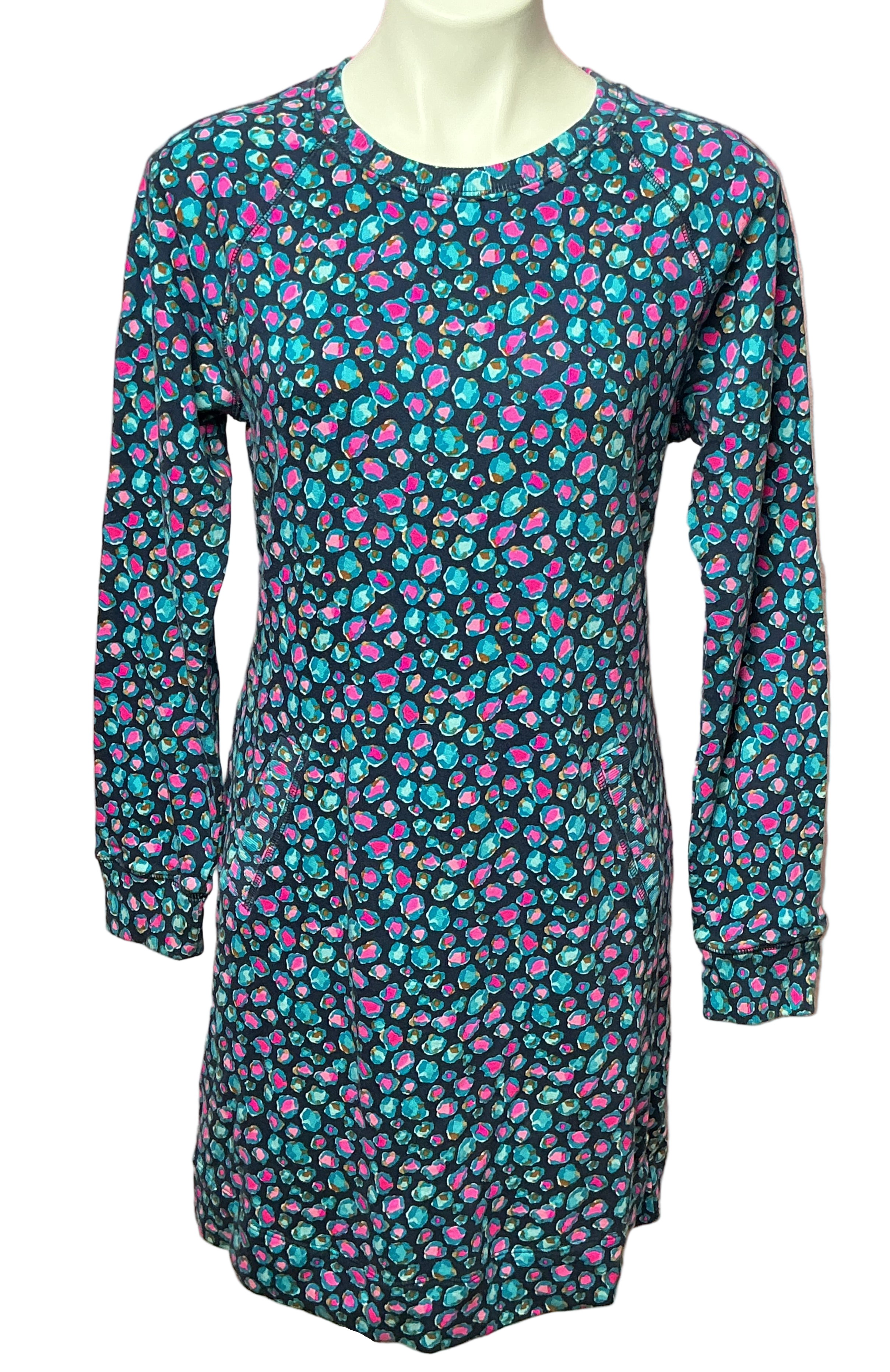 Lilly Pulitzer Beach Comber Long Sleeve Dress - Seabreeze Blue Low Tide Navy Spotted - Size M