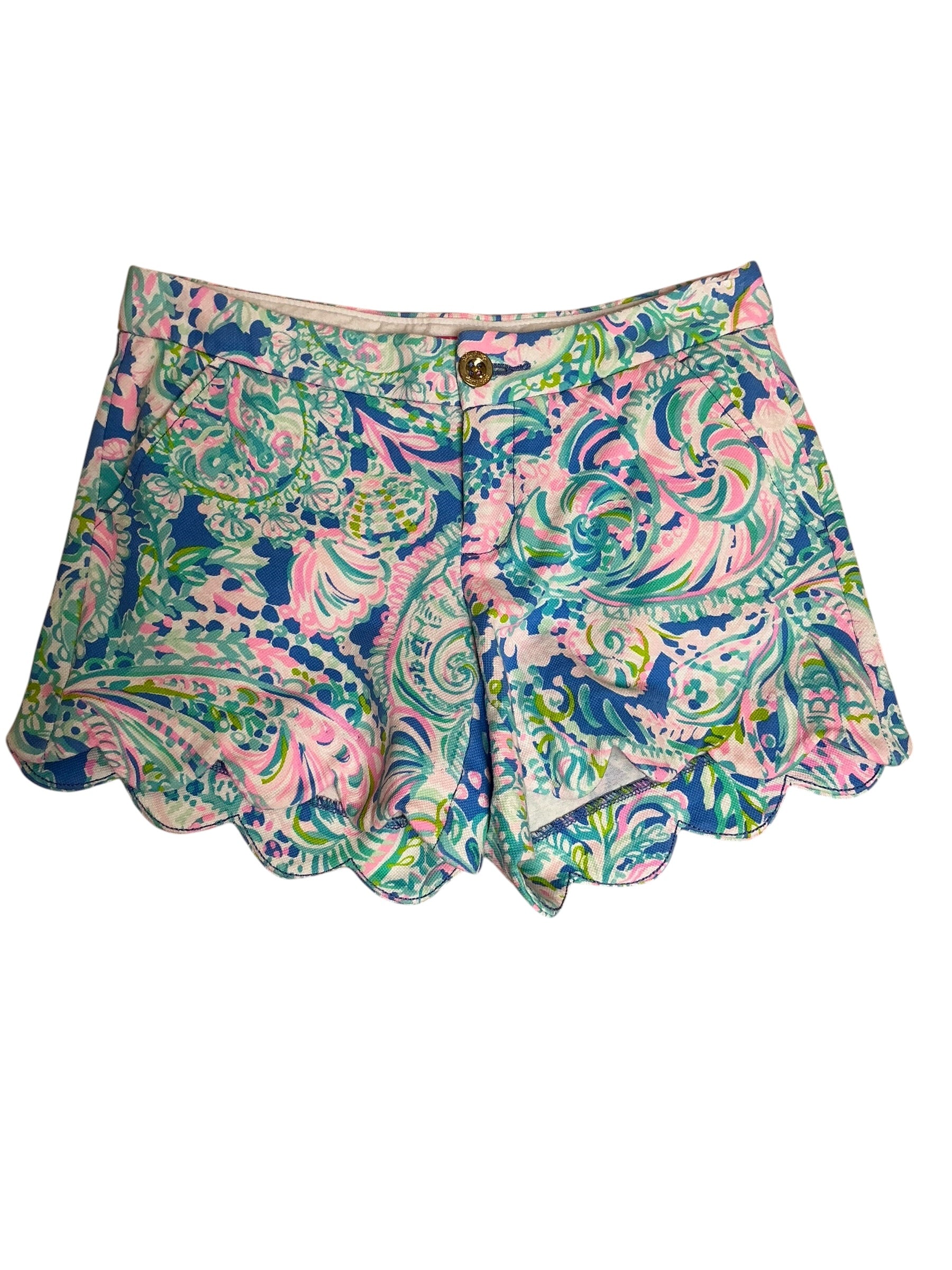 Lilly Pulitzer Buttercup Scallop Hem Shorts Double Trouble - Size 2