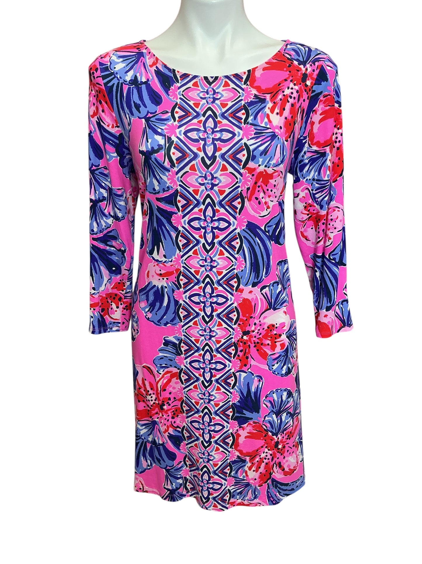 Lilly Pulitzer Ophelia Swing Dress Plumeria Pink In A Holidaze - Size L