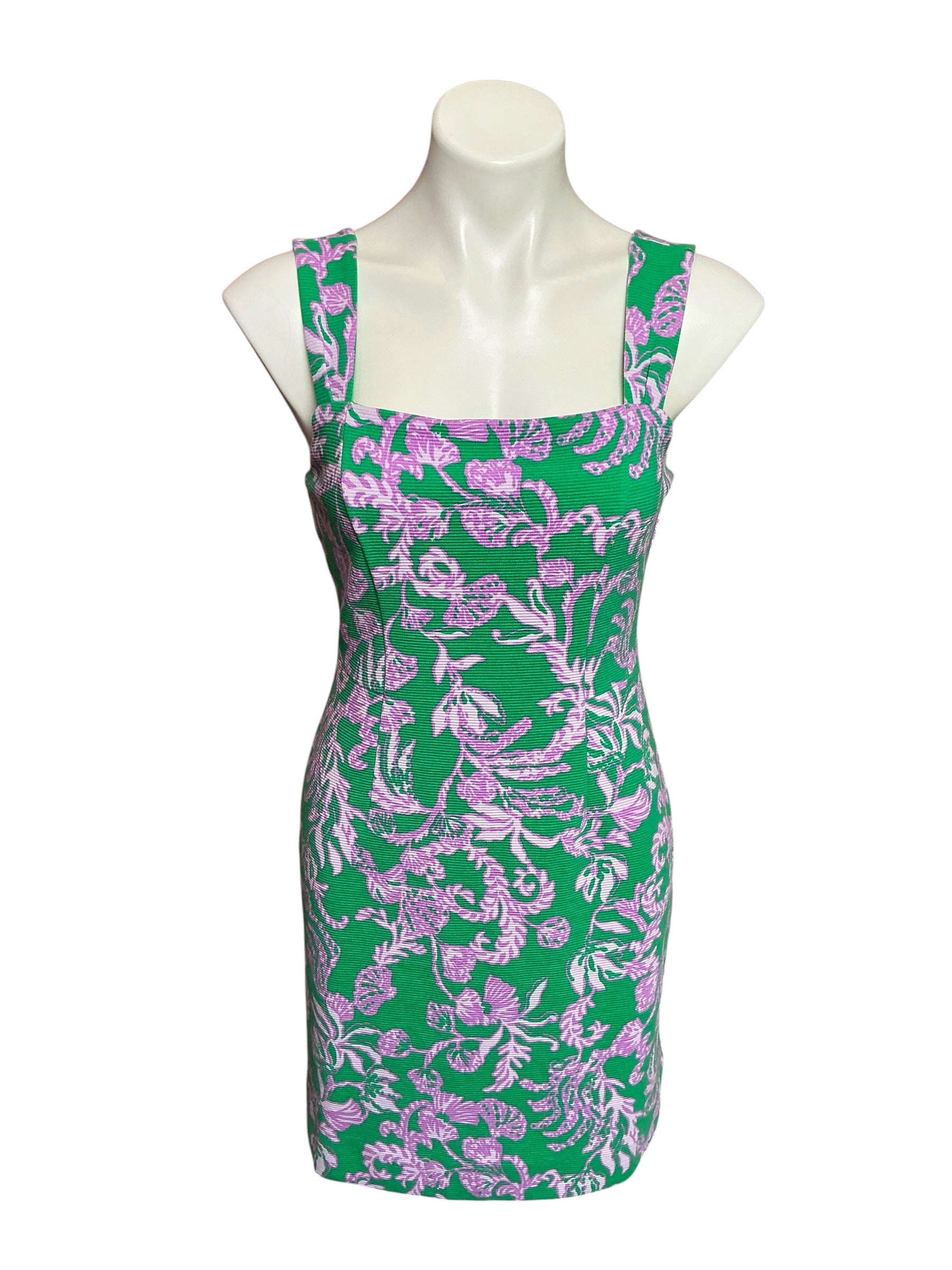 Lilly Pulitzer Montrey Stretch Shift Dress Brazilian Green Salty Sandbar - Size 4