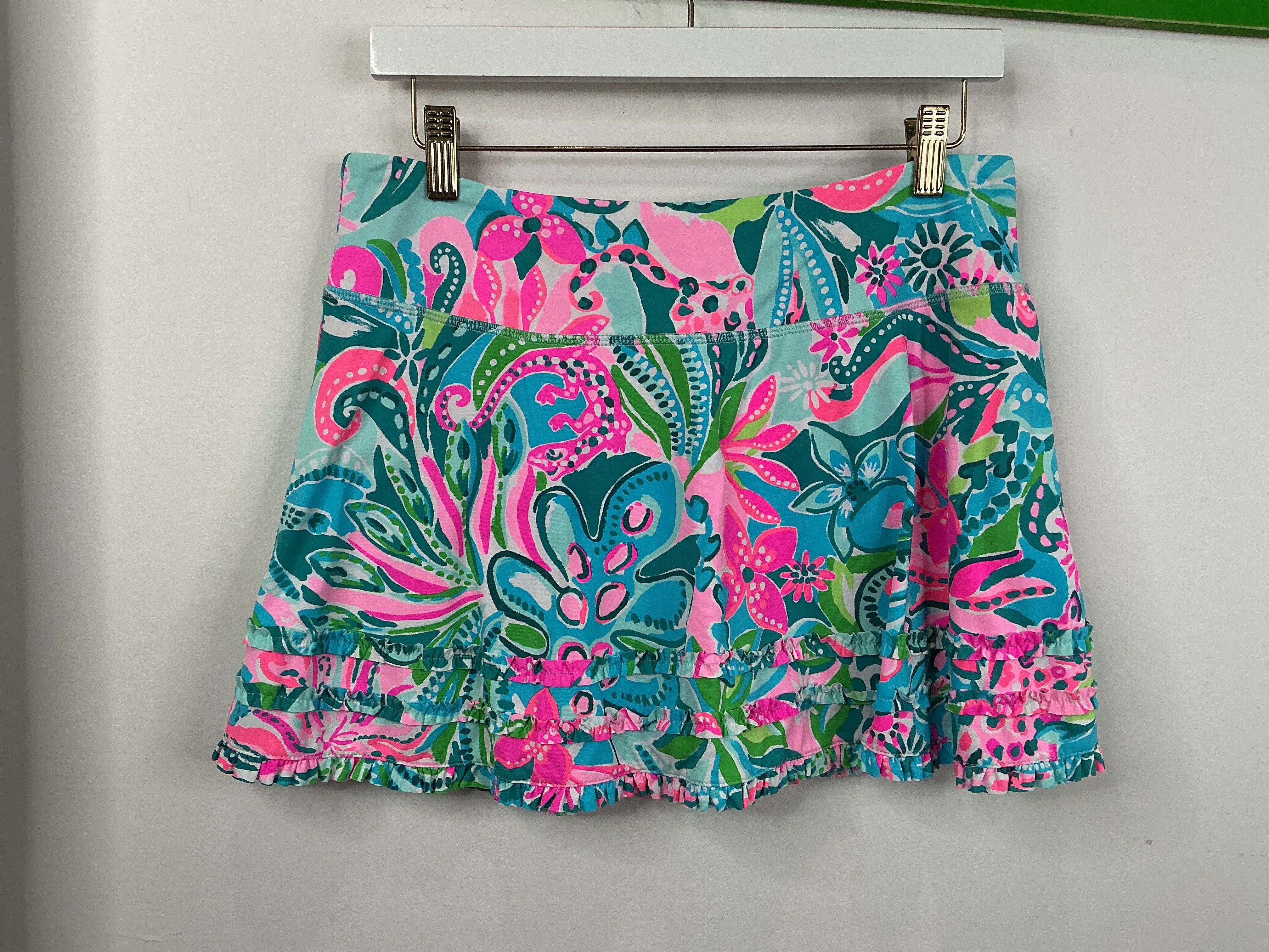 Lilly Pulitzer NWT Fionna Skort UPF 50+ Turquoise Oasis Golden Hour - Size M