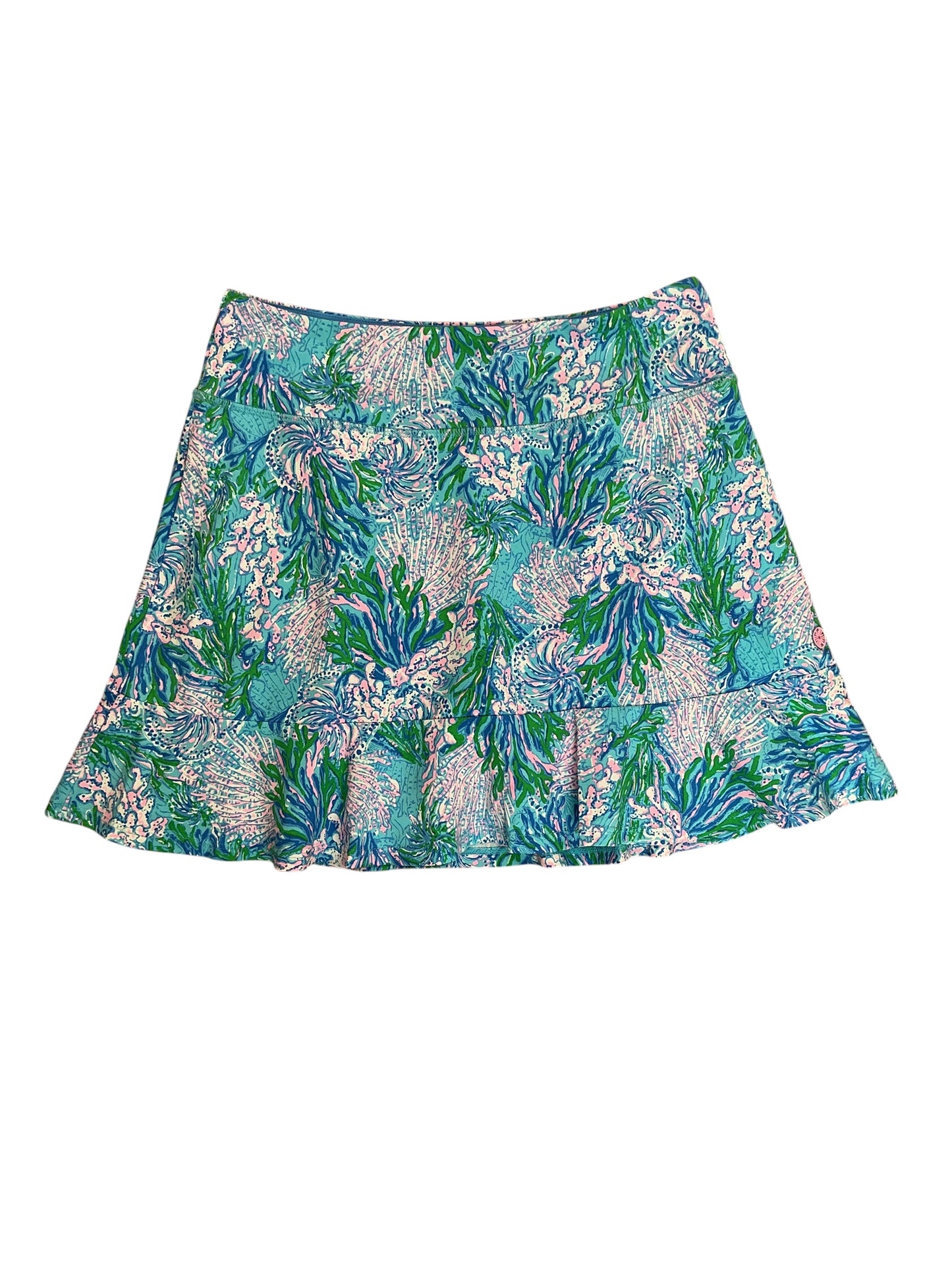 Lilly Pulitzer NWT Zadora High Rise Skort UPF 50+ Las Olas Aqua Strong Current Sea - Size M