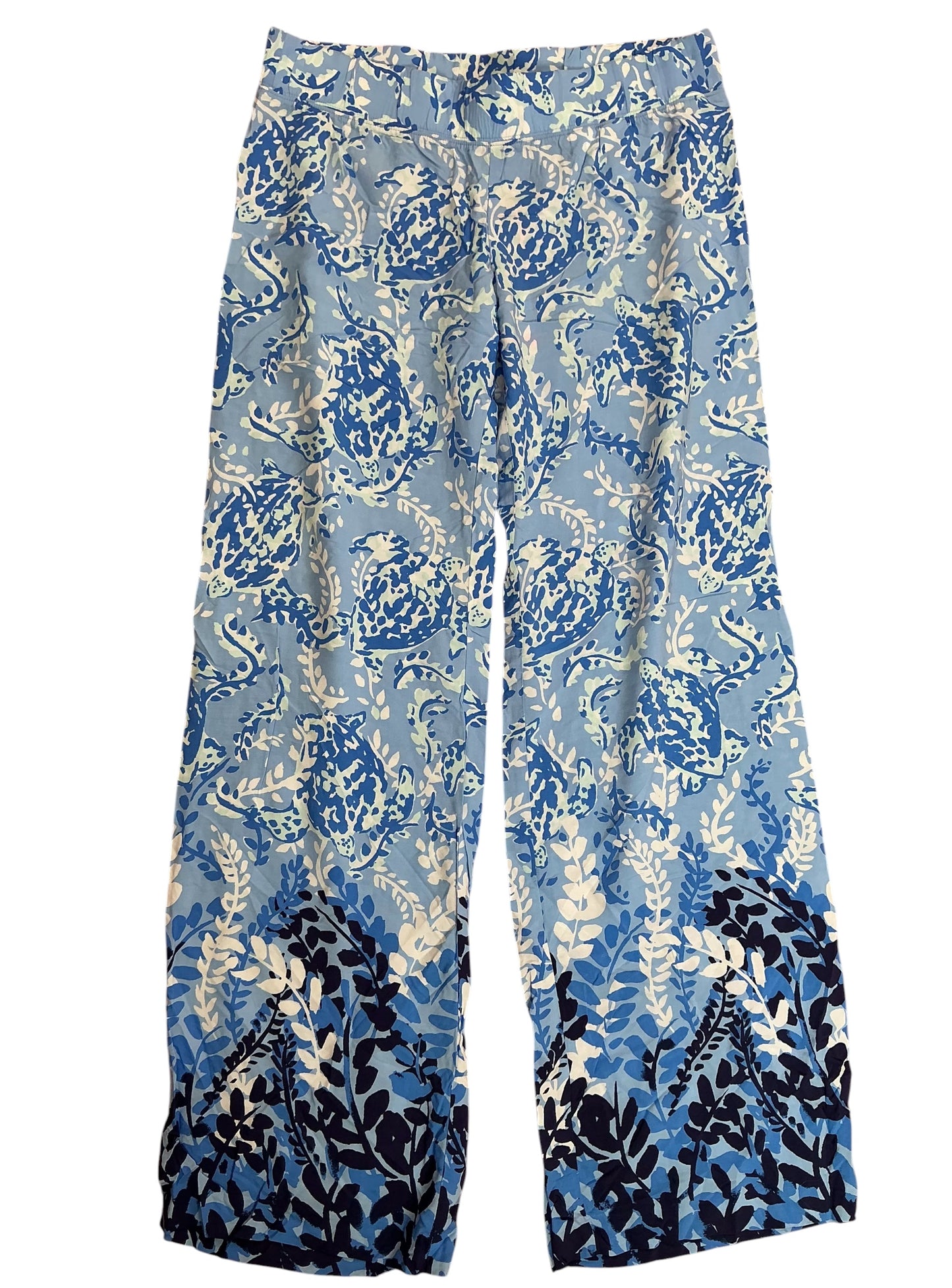 Lilly Pulitzer Bal Harbour Palazzo Pants Blue Peri Turtley Awesome Engineered Pants - Size M
