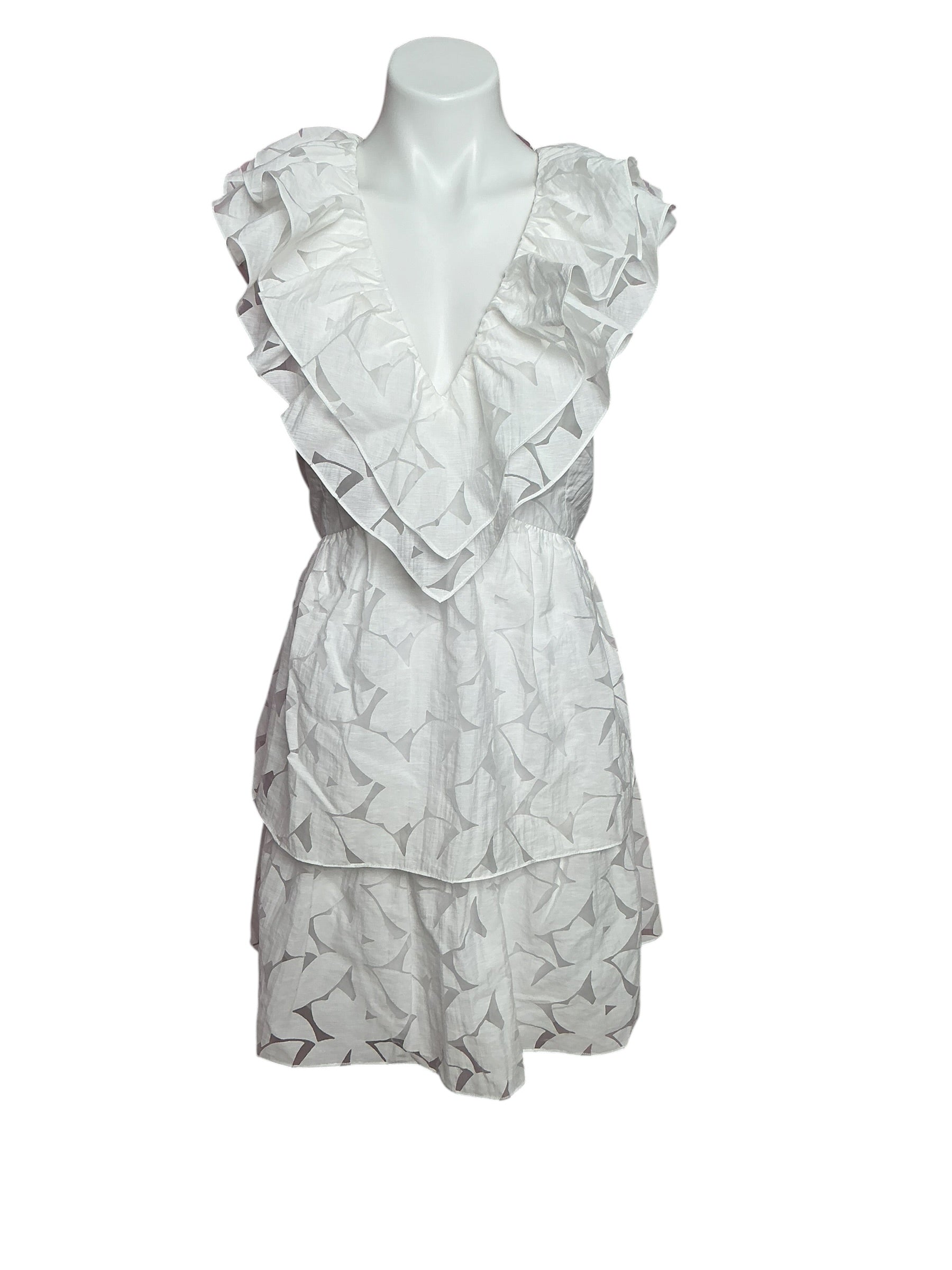 Lilly Pulitzer NWT Ritamarie V-Neck Ruffle Dress Resort White Floral Faille - Size 16