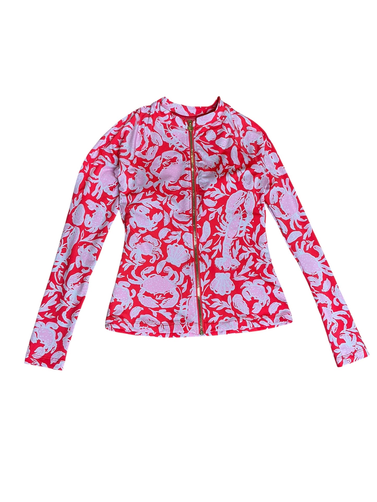 Lilly Pulitzer NWT Royden Rash Guard Top UPF 50+ Cane Coral Crab Collab - Size 6