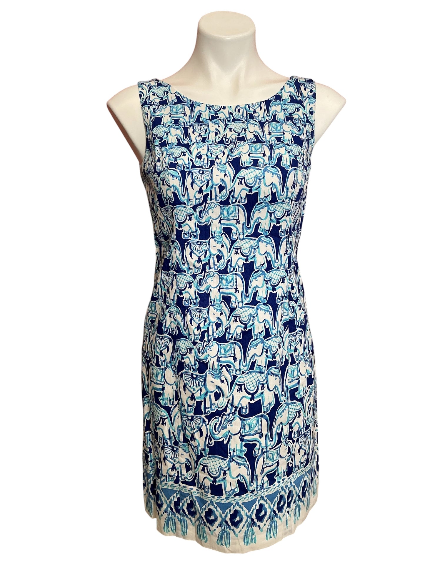 Lilly Pulitzer Cathy Shift Dress Bomber Blue Get Trunky - Size 4