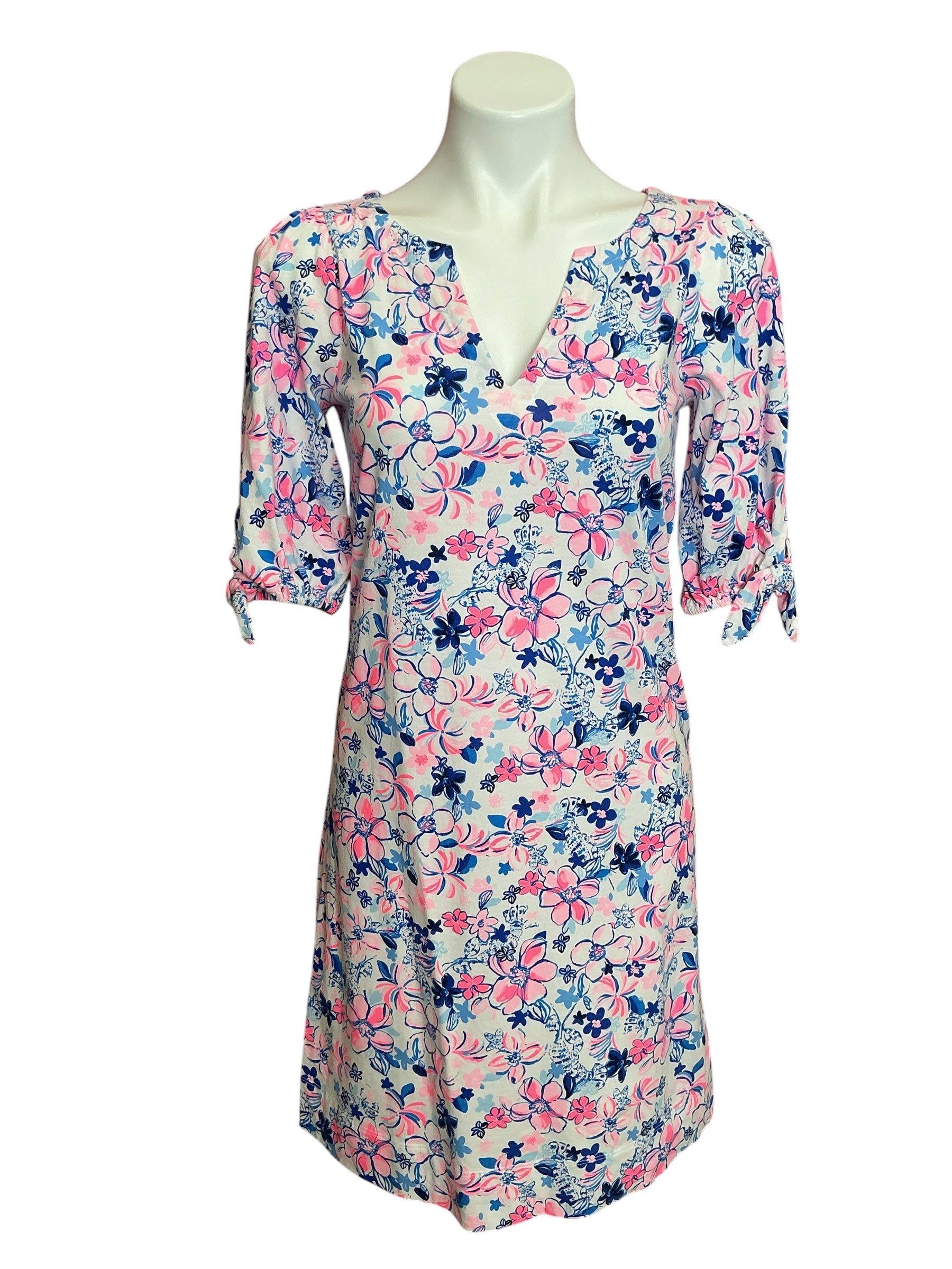 Lilly Pulitzer Easley T Shirt Dress Amalfi Blue By The Seashore - Size S
