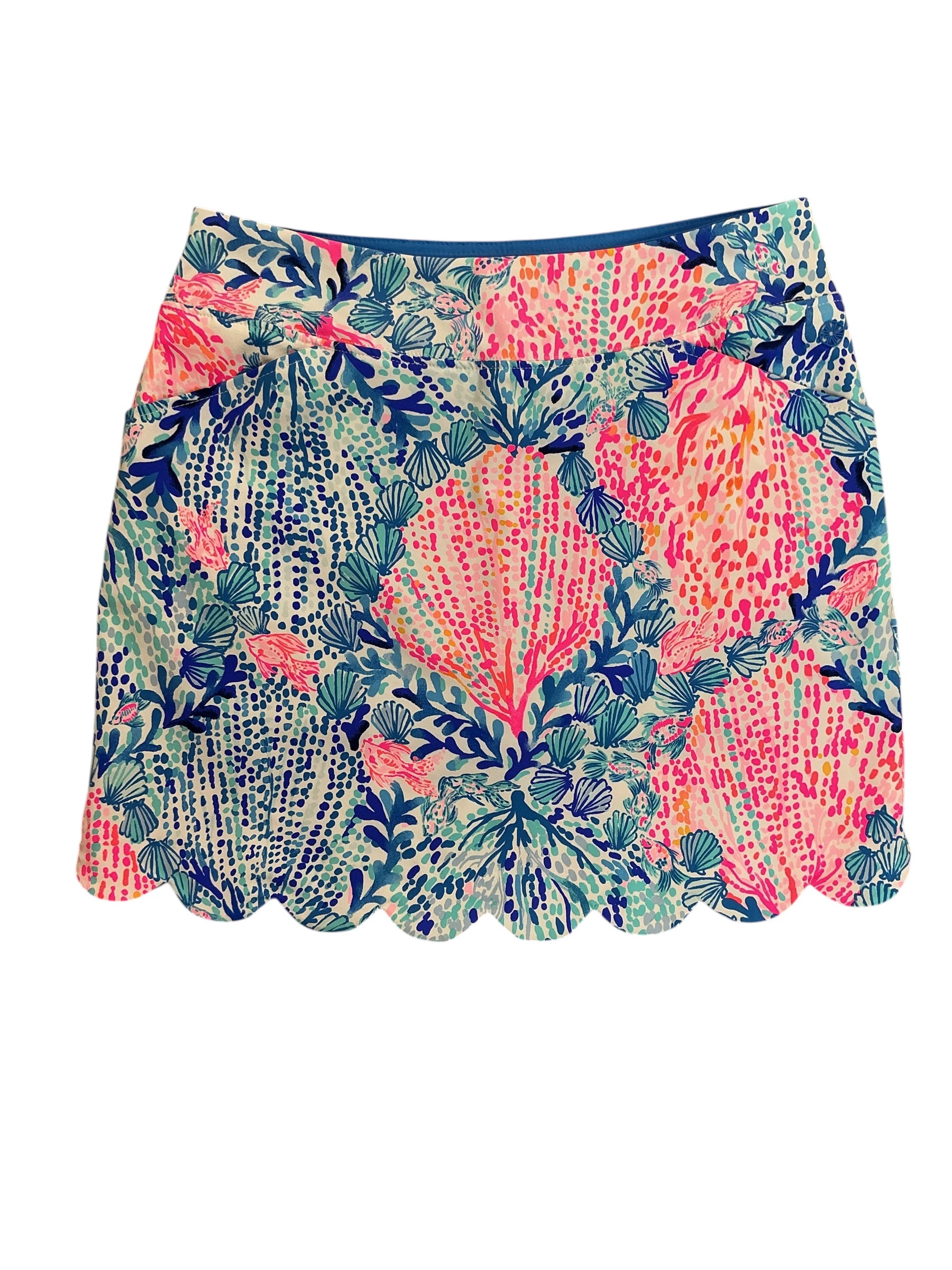 Lilly Pulitzer NWT Monica Scallop Skort UPF 50+ Resort White Sway With Me Golf - Size 8