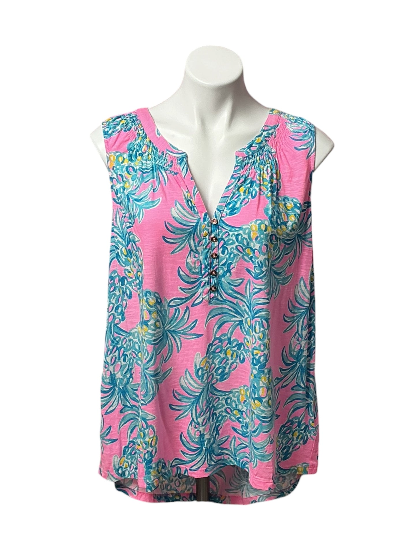 Lilly Pulitzer Essie Tank Top Beat The Heat Pelican Pink - Size XXL