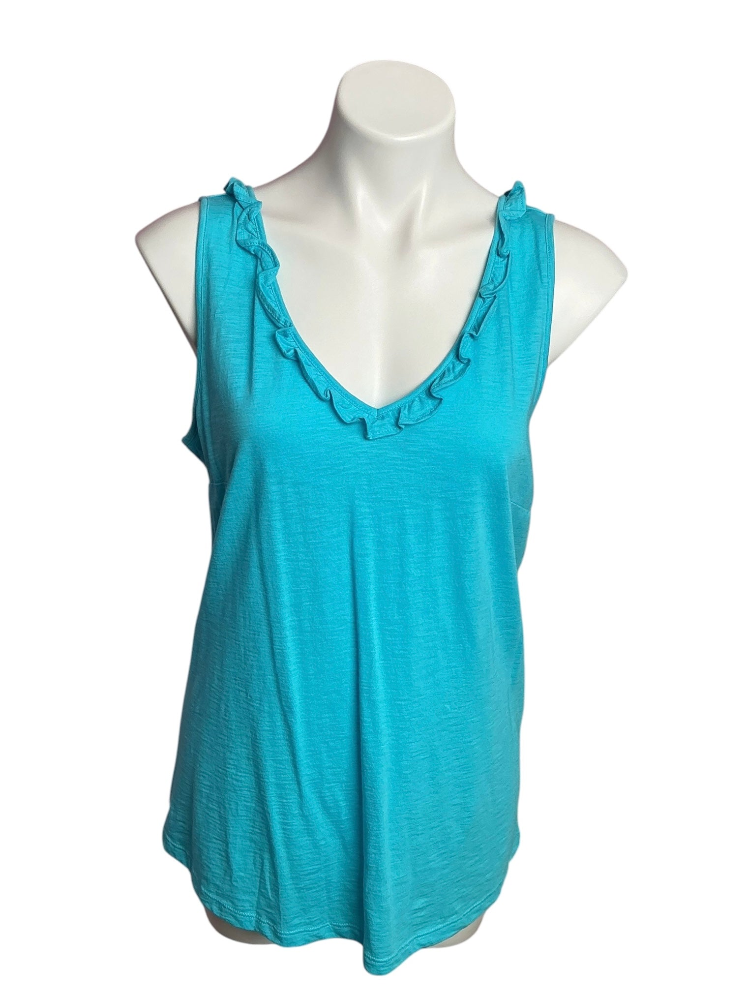 Lilly Pulitzer NWT Gigi Ruffle Tank Top Bermuda Blue - Size M