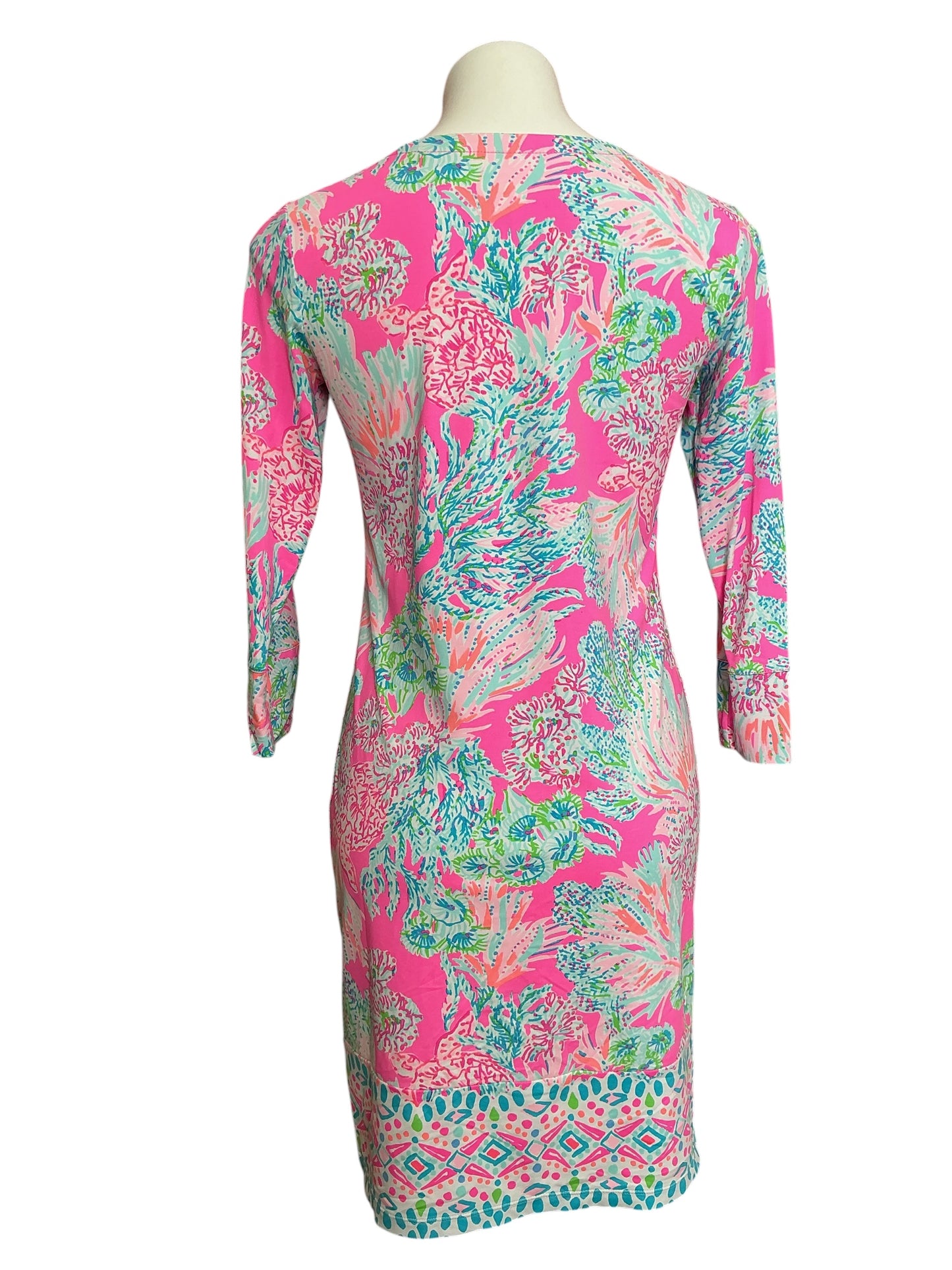 Lilly Pulitzer Nadine Dress ChillyLilly UPF 50+ Pink Isle Blooming For You Engineered - Size S