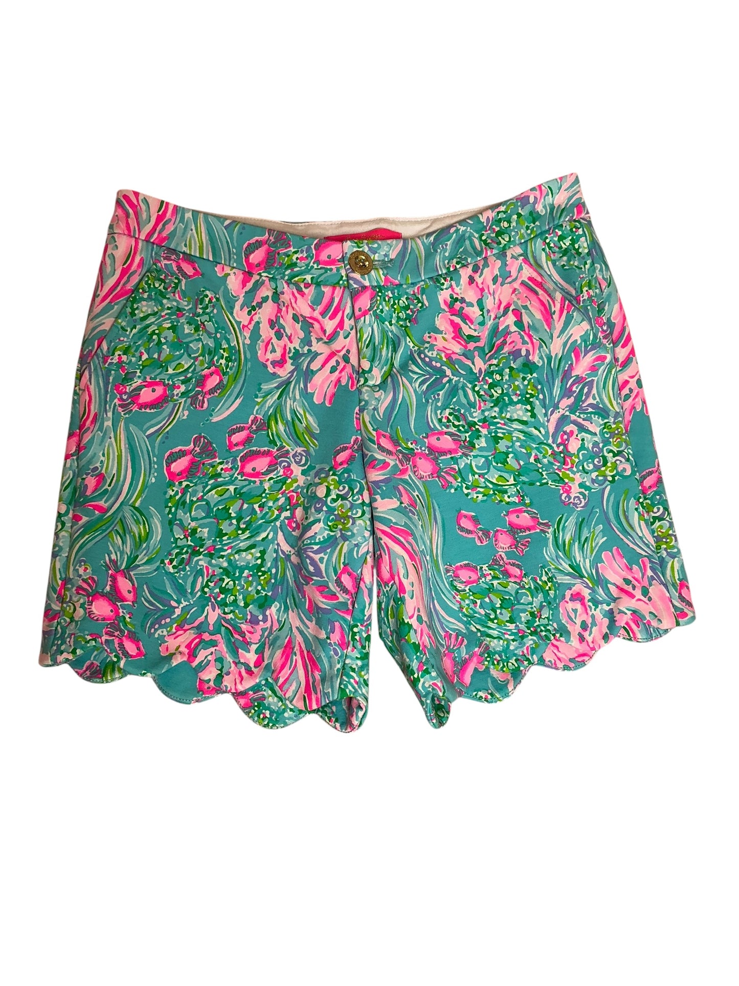 Lilly Pulitzer Buttercup Knit Short Amalfi Blue Best Fishes - Size 2