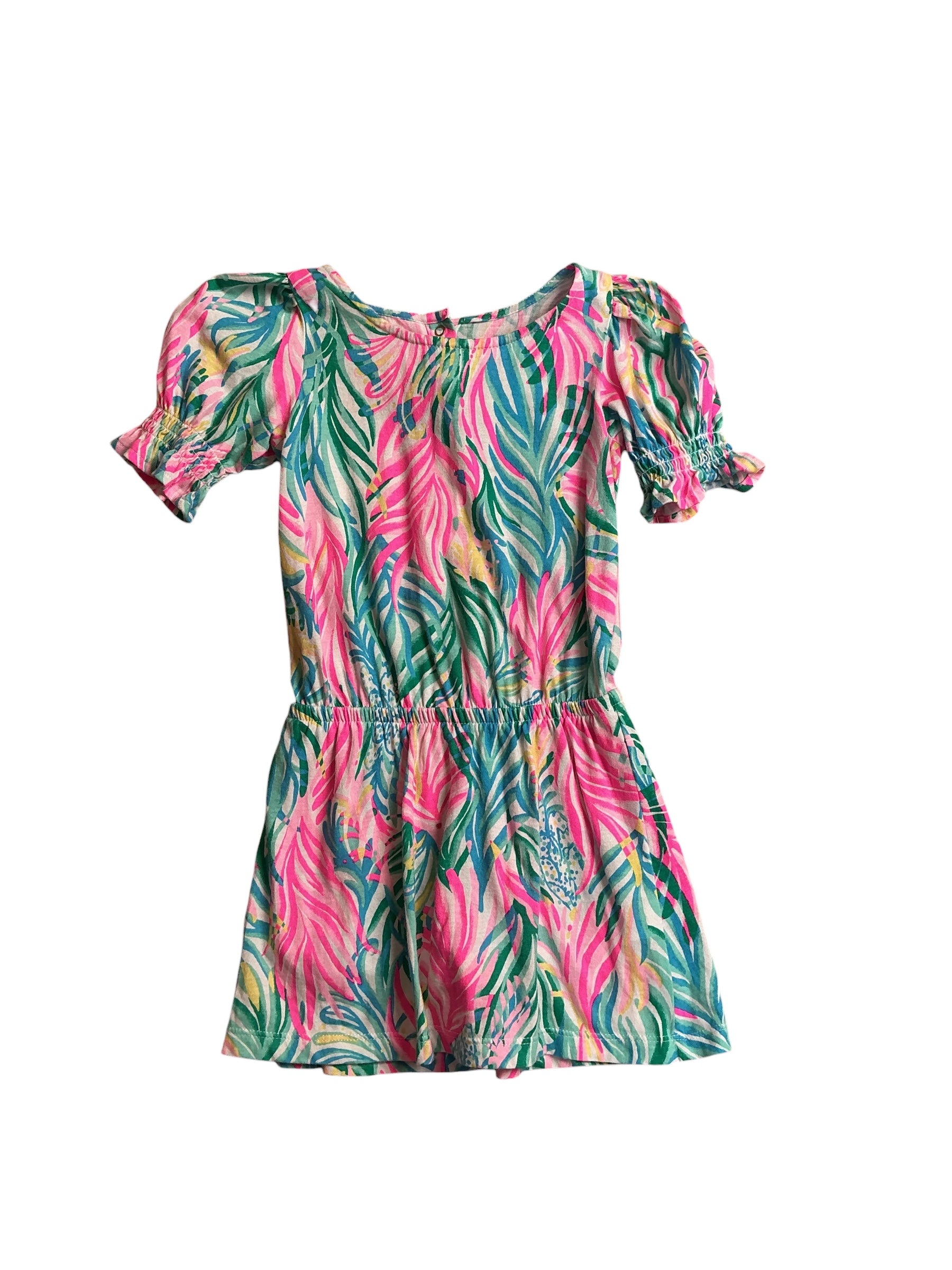 Lilly Pulitzer Mini Adley Romper Multi Sea Turtle Soiree - Size XS (2-3)