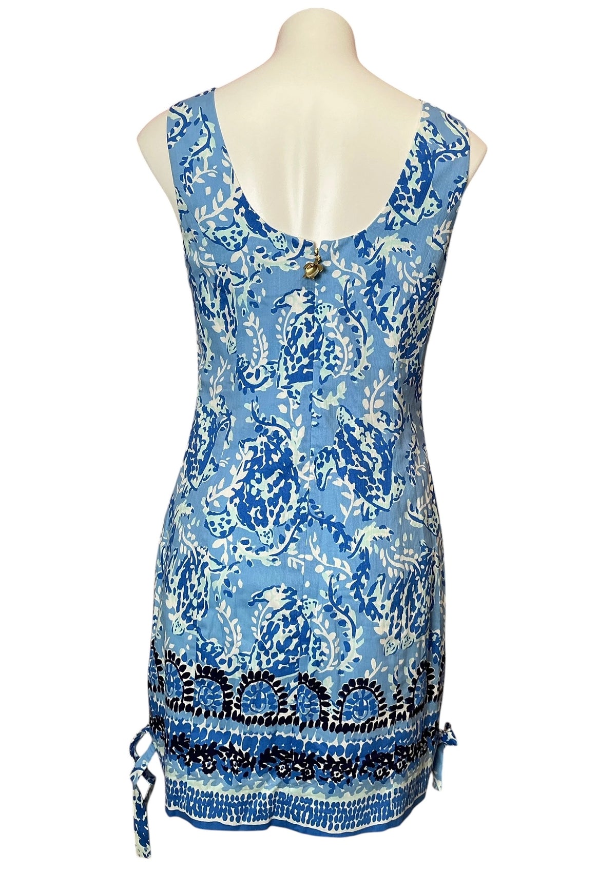 Lilly Pulitzer Mila Stretch Shift Dress Blue Peri Turtley Awesome - Size 4