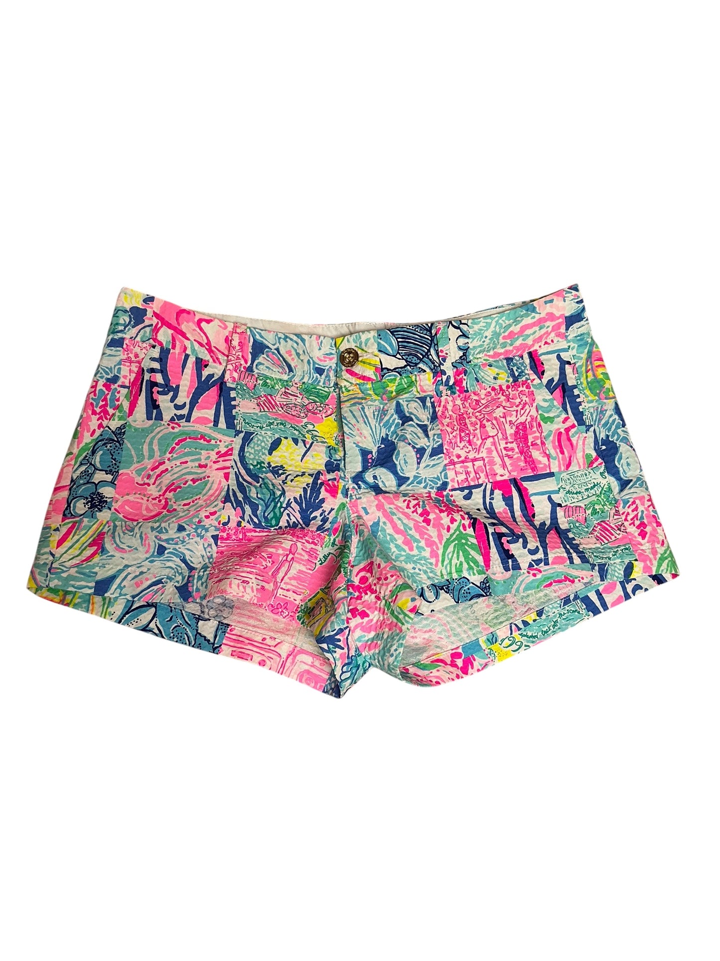 Lilly Pulitzer NWT Walsh Short Multi Pop Up Summer Remix Patch - Size 14