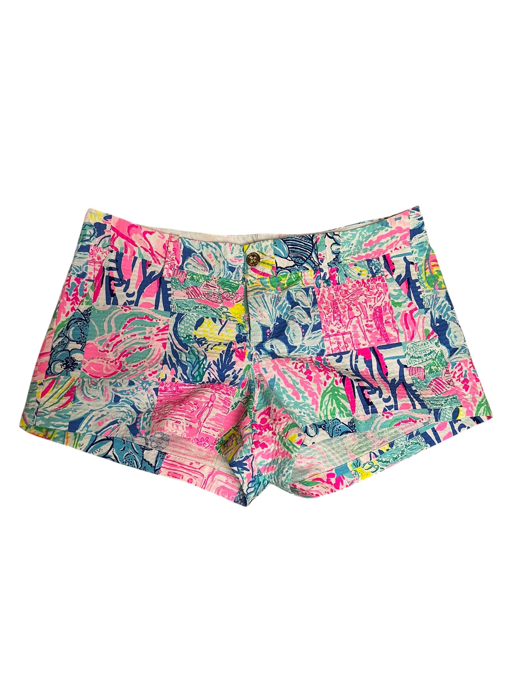 Lilly Pulitzer NWT Walsh Short Multi Pop Up Summer Remix Patch - Size 14